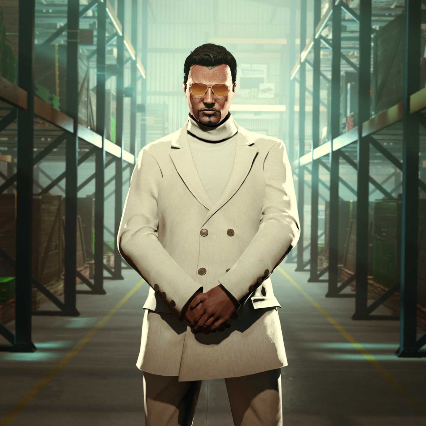 Special Cargo Screenshot of a GTA Online character inside a Special Cargo Warehouse.