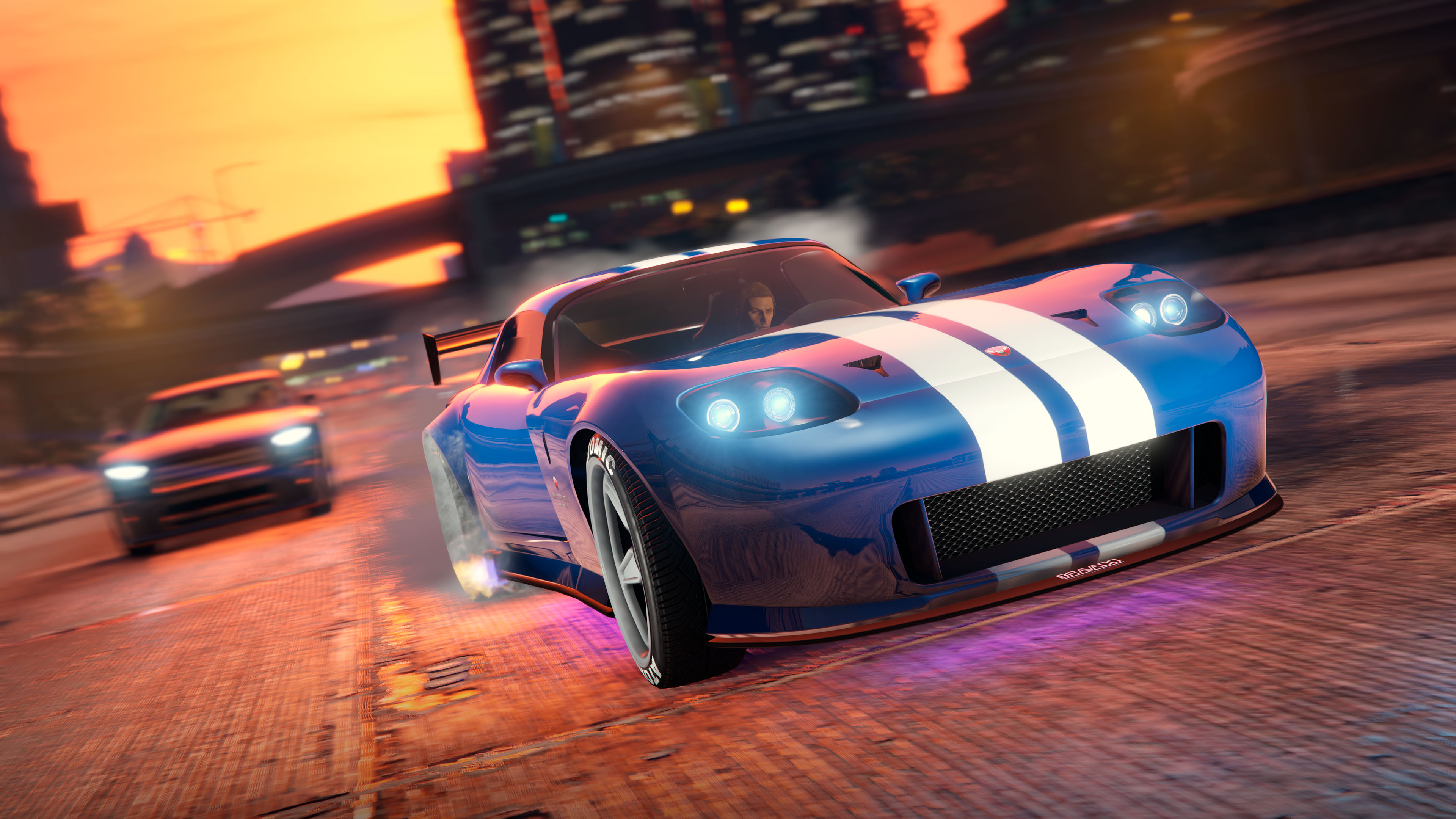 Grand Theft Auto V – PlayStation 5 Promotional screenshot for the PlayStation 5 and Xbox Series X|S versions of Grand Theft Auto V and GTA Online.