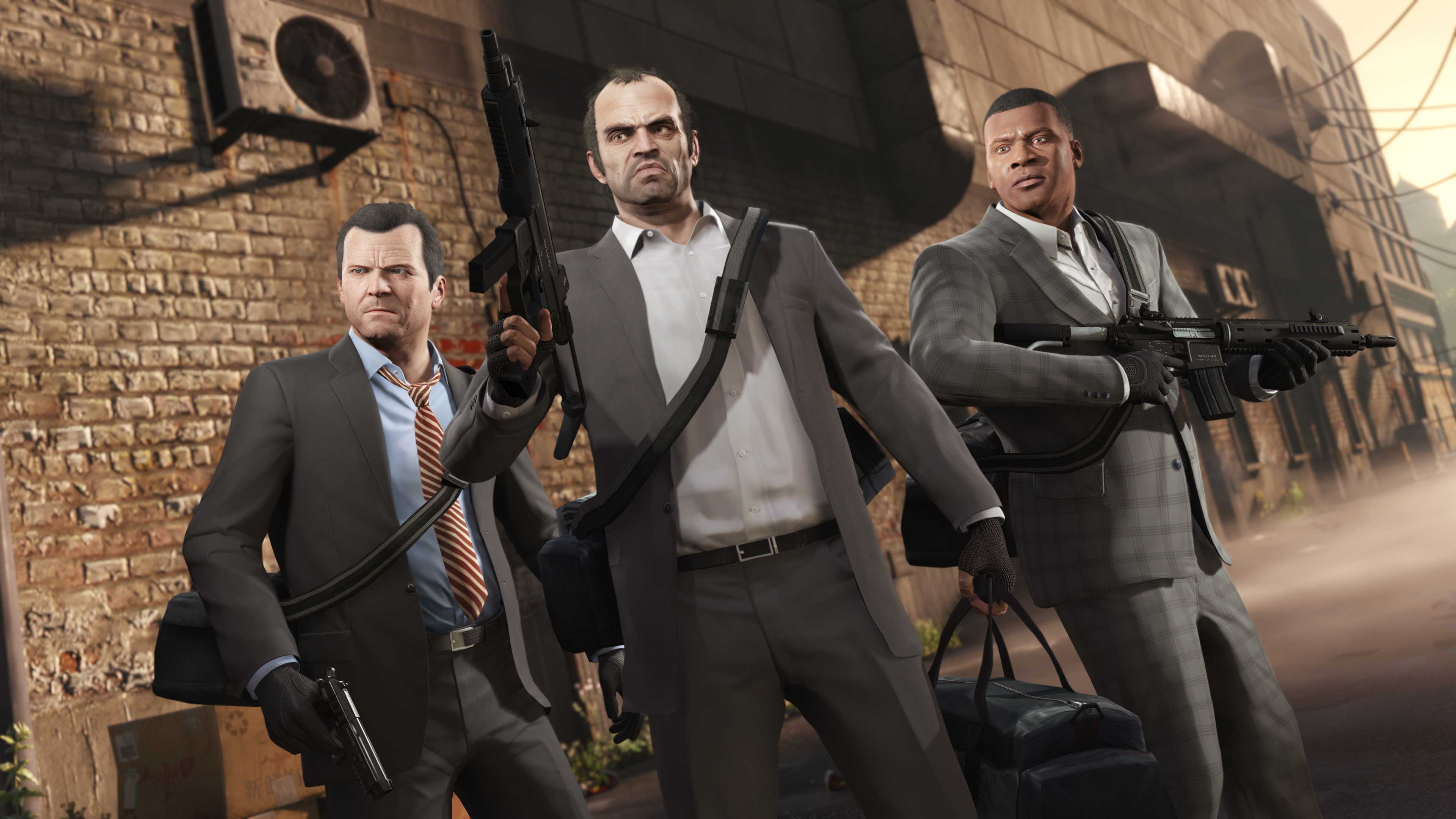 Grand Theft Auto V – PlayStation 5 & Xbox Series X|S Promotional screenshot for the PlayStation 5 and Xbox Series X|S versions of Grand Theft Auto V and GTA Online.