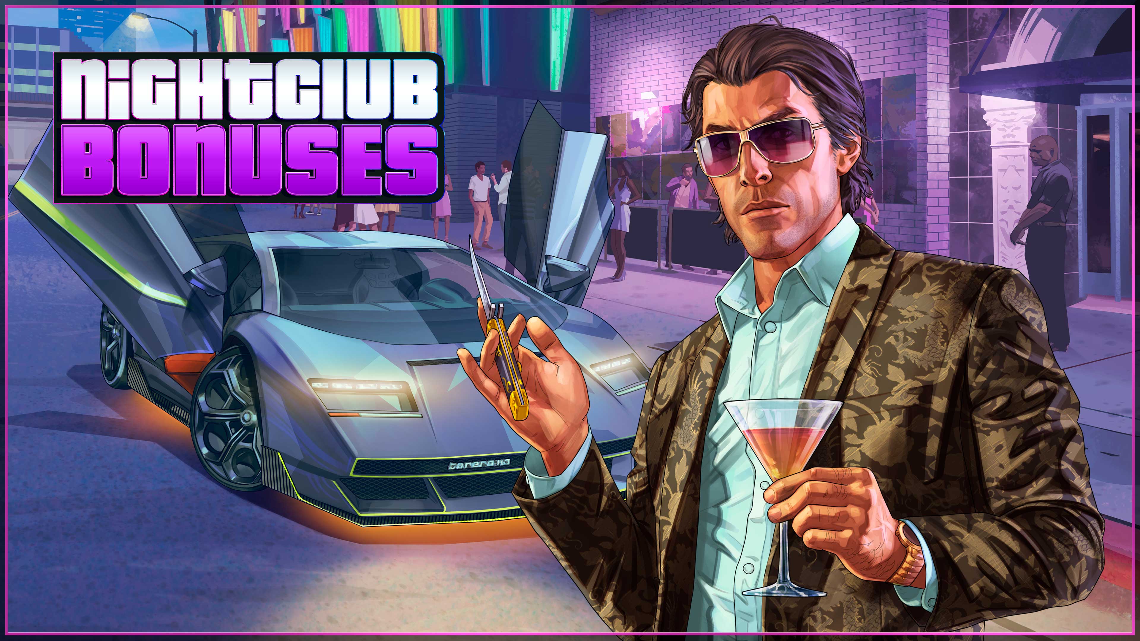 Nightclub Bonuses Artwork for Nightclub Business Bonuses in GTA Online.