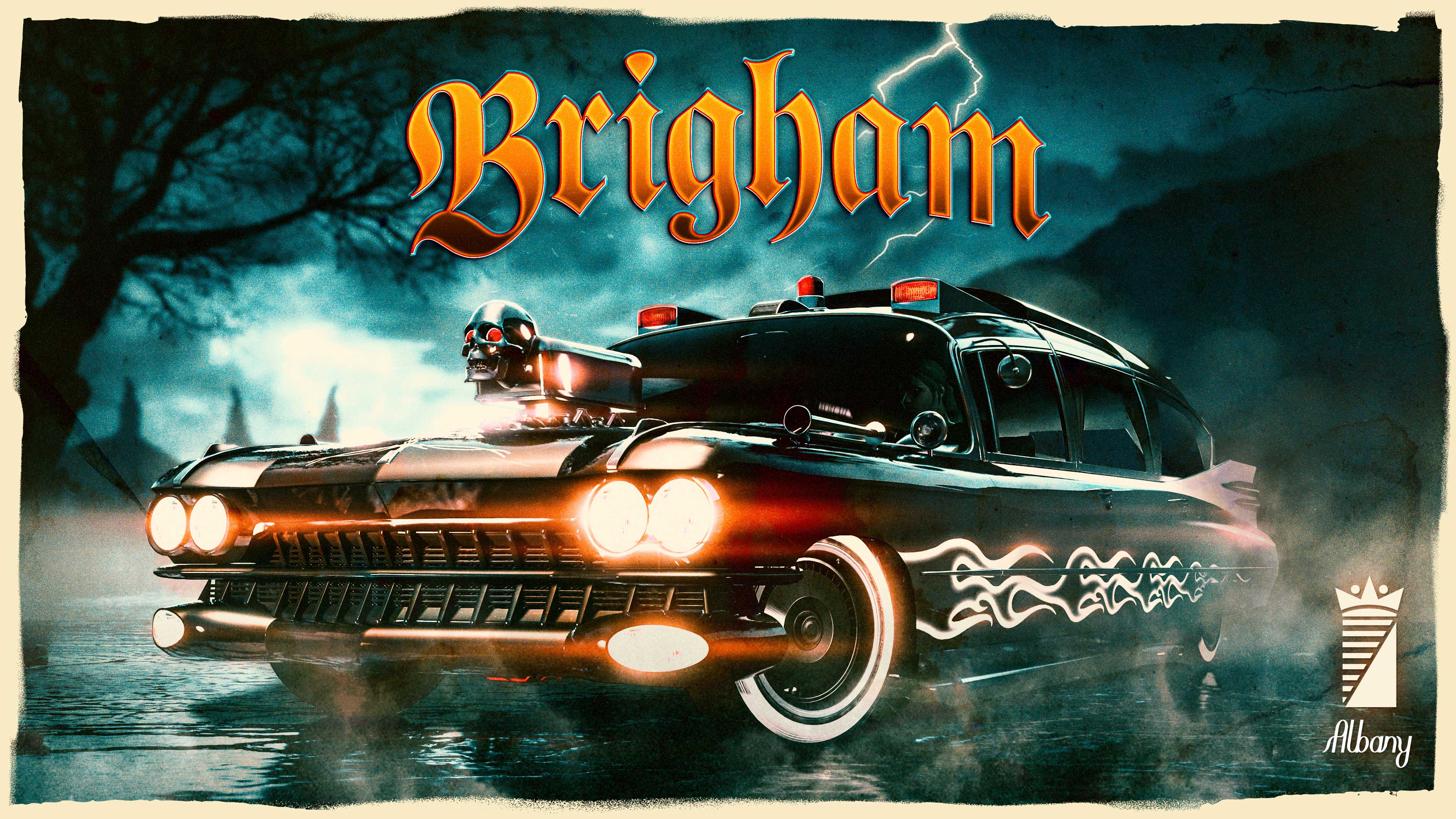 Promotional poster for Albany Brigham in GTA Online.