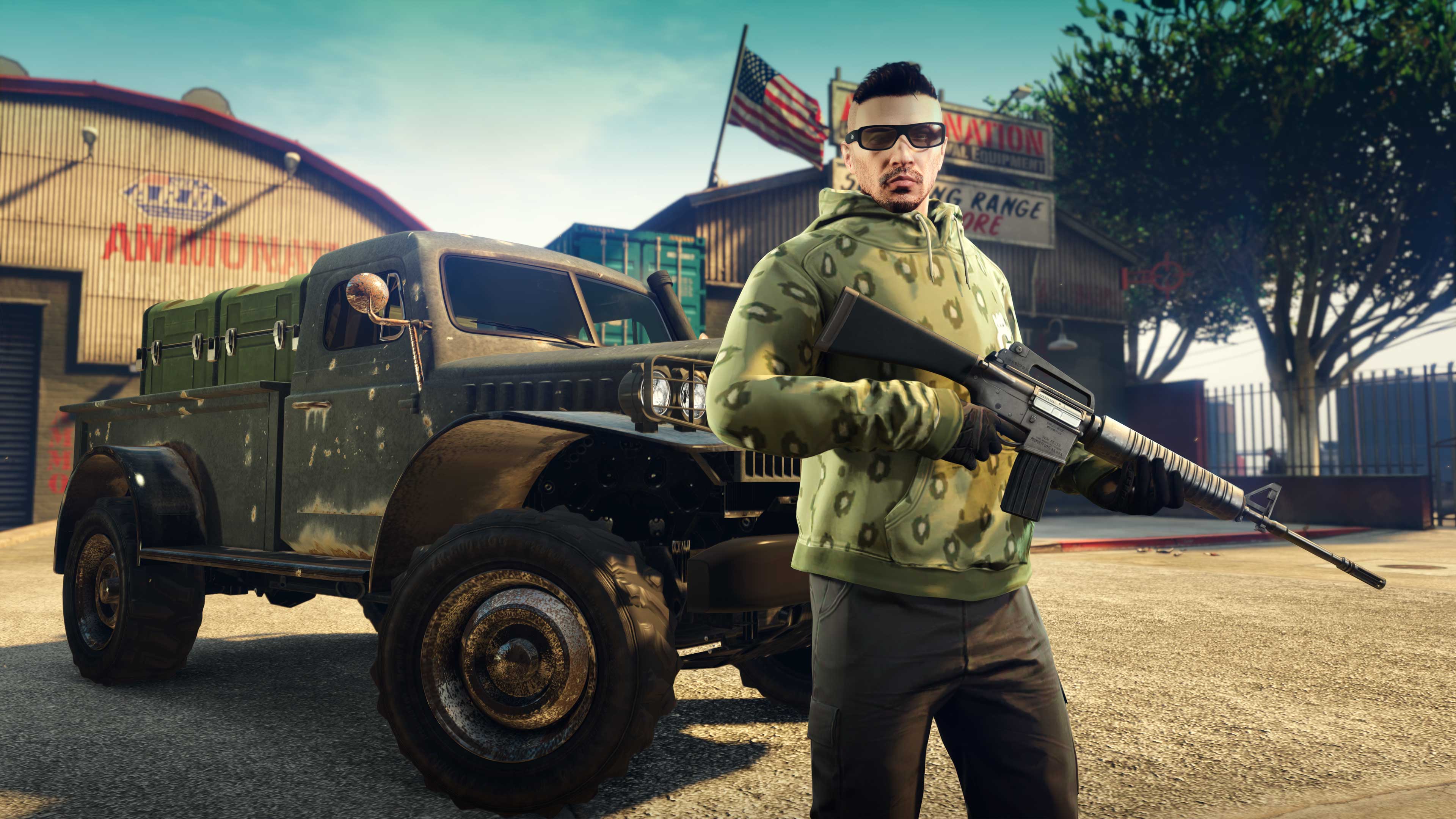 Ammu-Nation Contract Promotional screenshot for Bunker Ammu-Nation Contracts Missions in GTA Online.