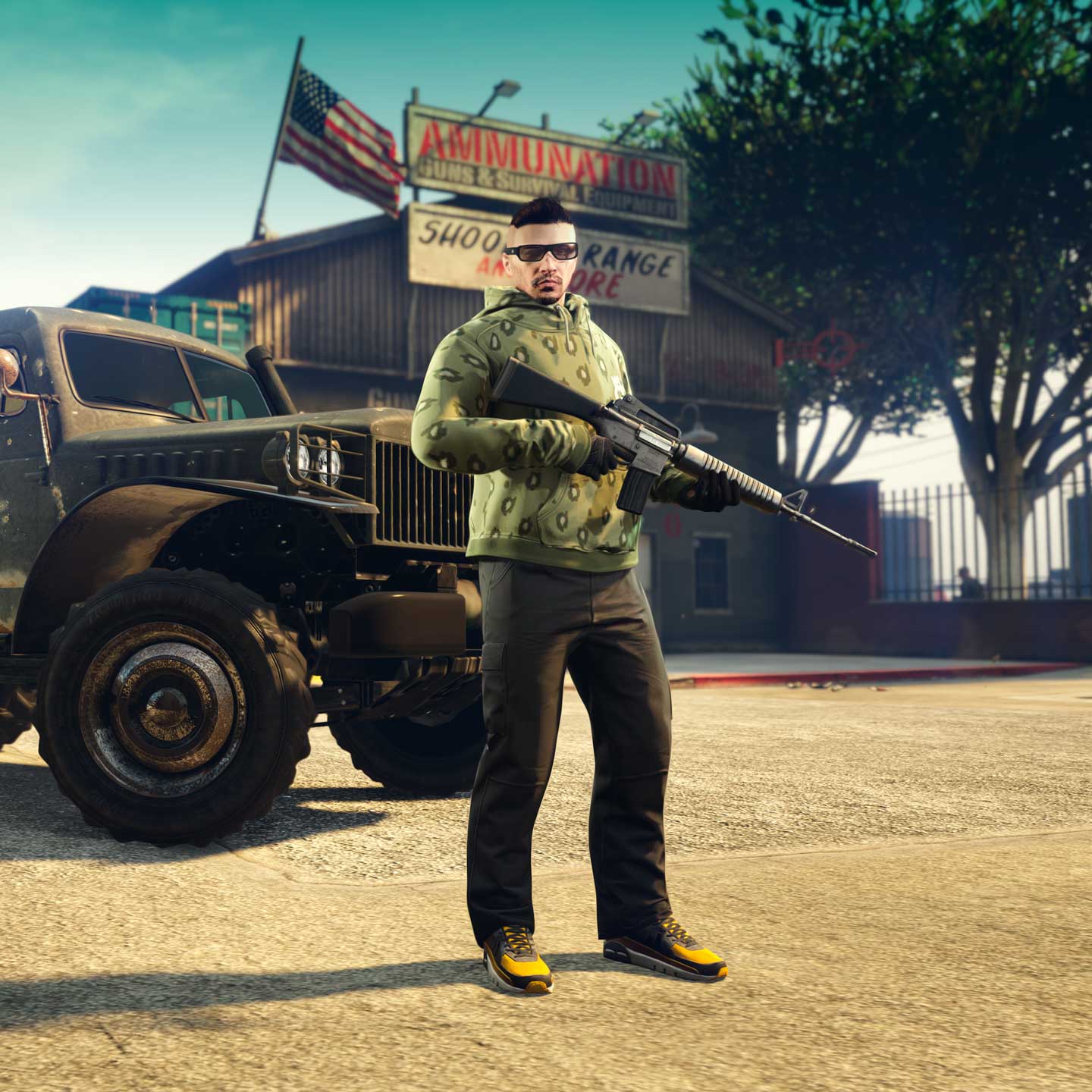 Ammu-Nation Contract Promotional screenshot for Bunker Ammu-Nation Contracts Missions in GTA Online.