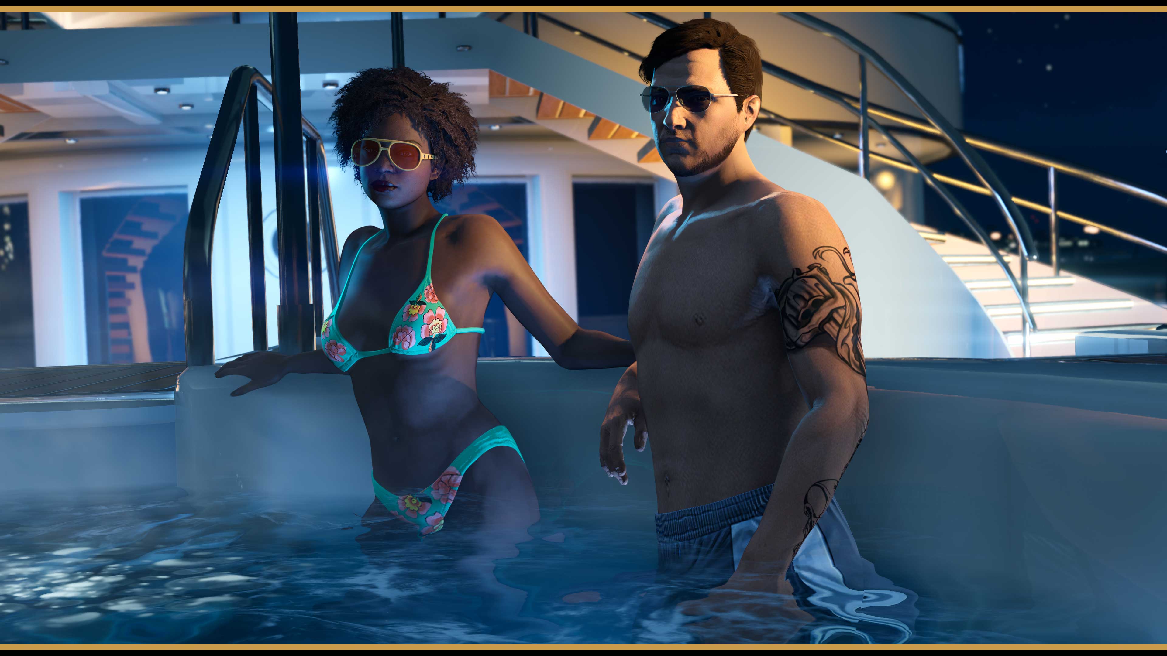 Screenshot of a Galaxy Super Yacht in GTA Online.