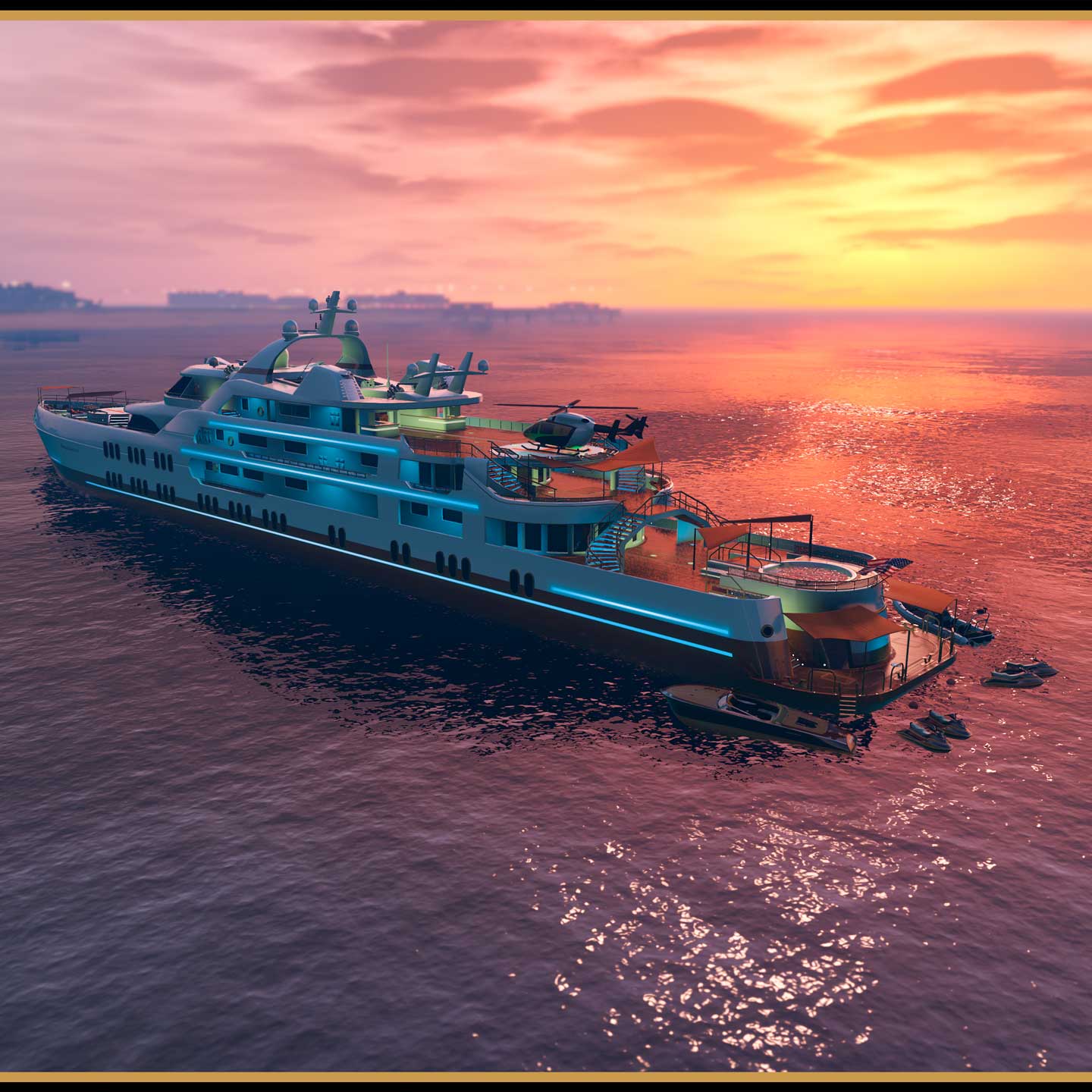 Screenshot of a Galaxy Super Yacht in GTA Online.