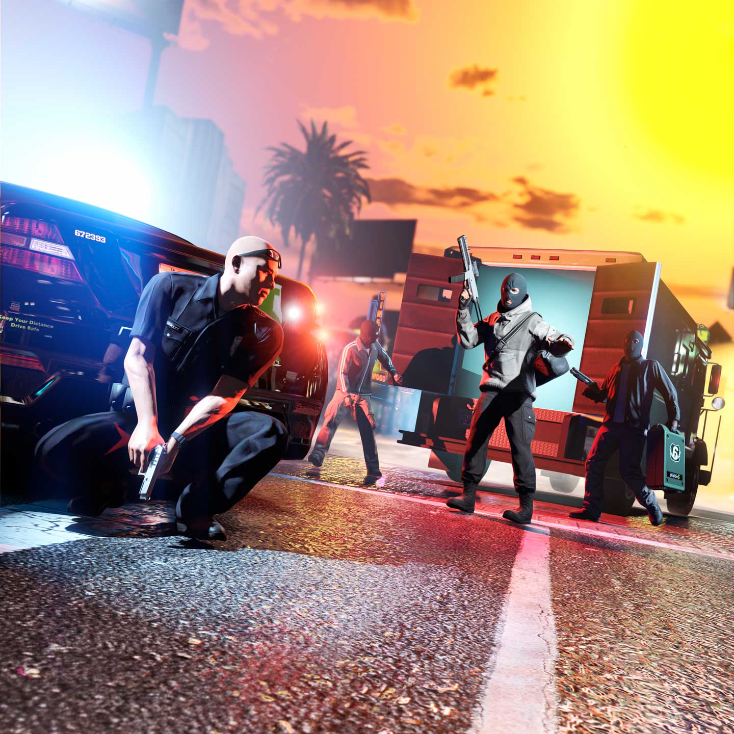 Screenshot of an Armored Truck Robbery in GTA Online.