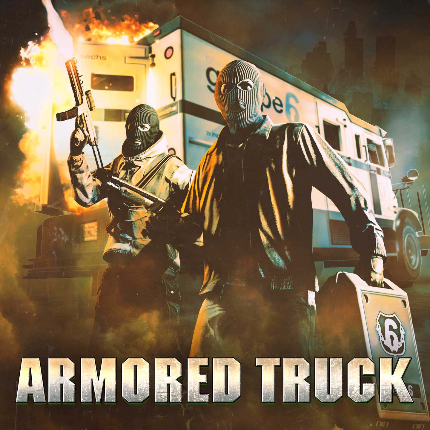 Armored Truck Robbery Promotional poster for Armored Truck Robbery in GTA Online.
