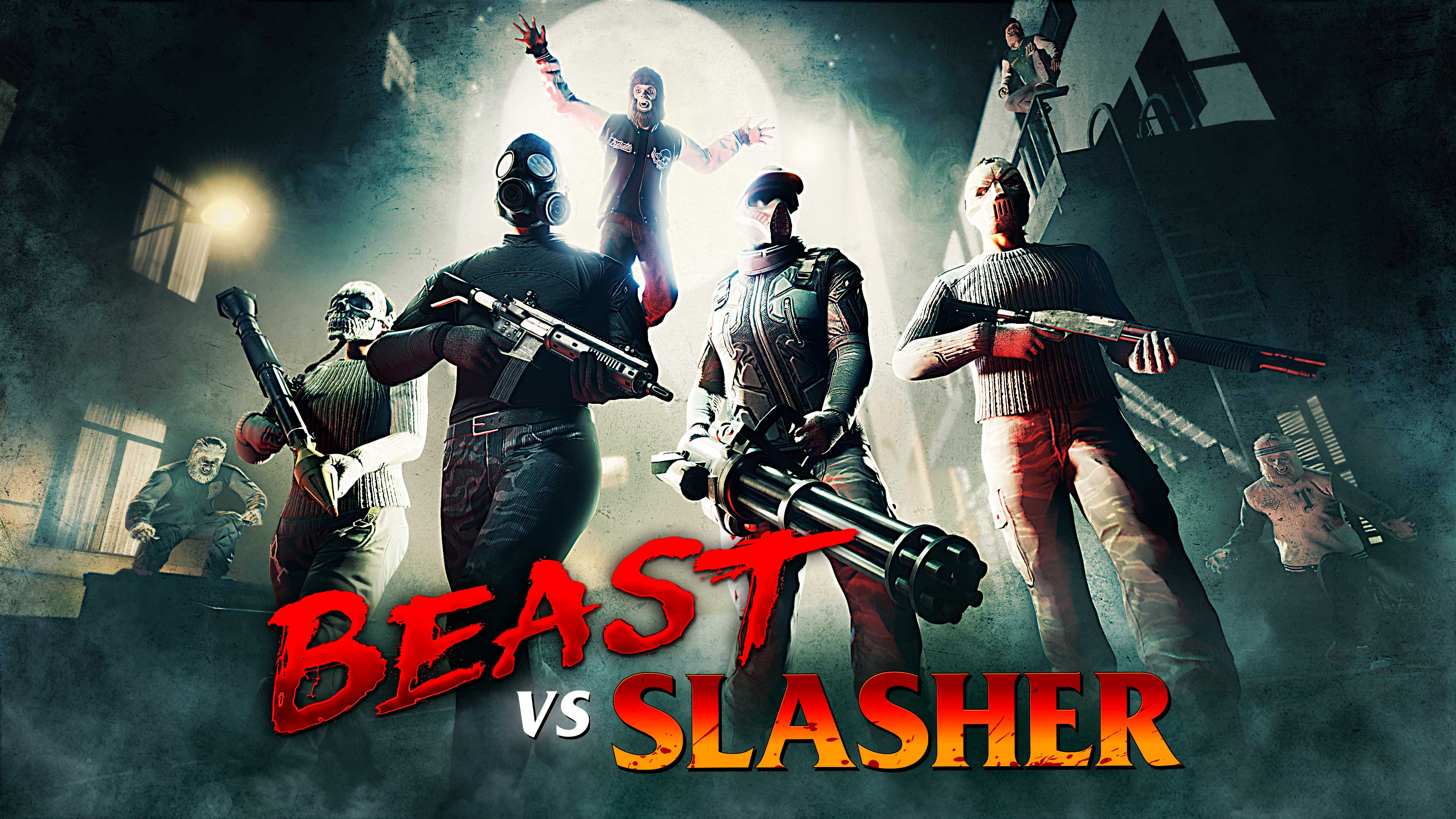 Promotional poster for Beast vs Slasher Adversary Mode in GTA Online.
