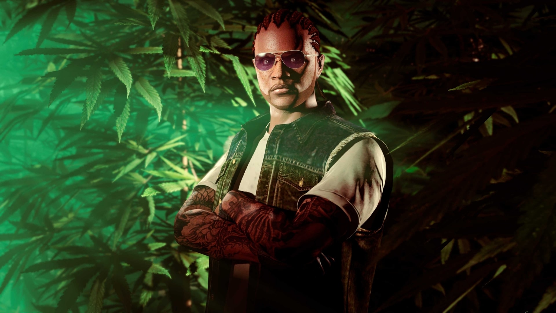 Weed Farm Screenshot of a Weed Farm Biker Business property in GTA Online.