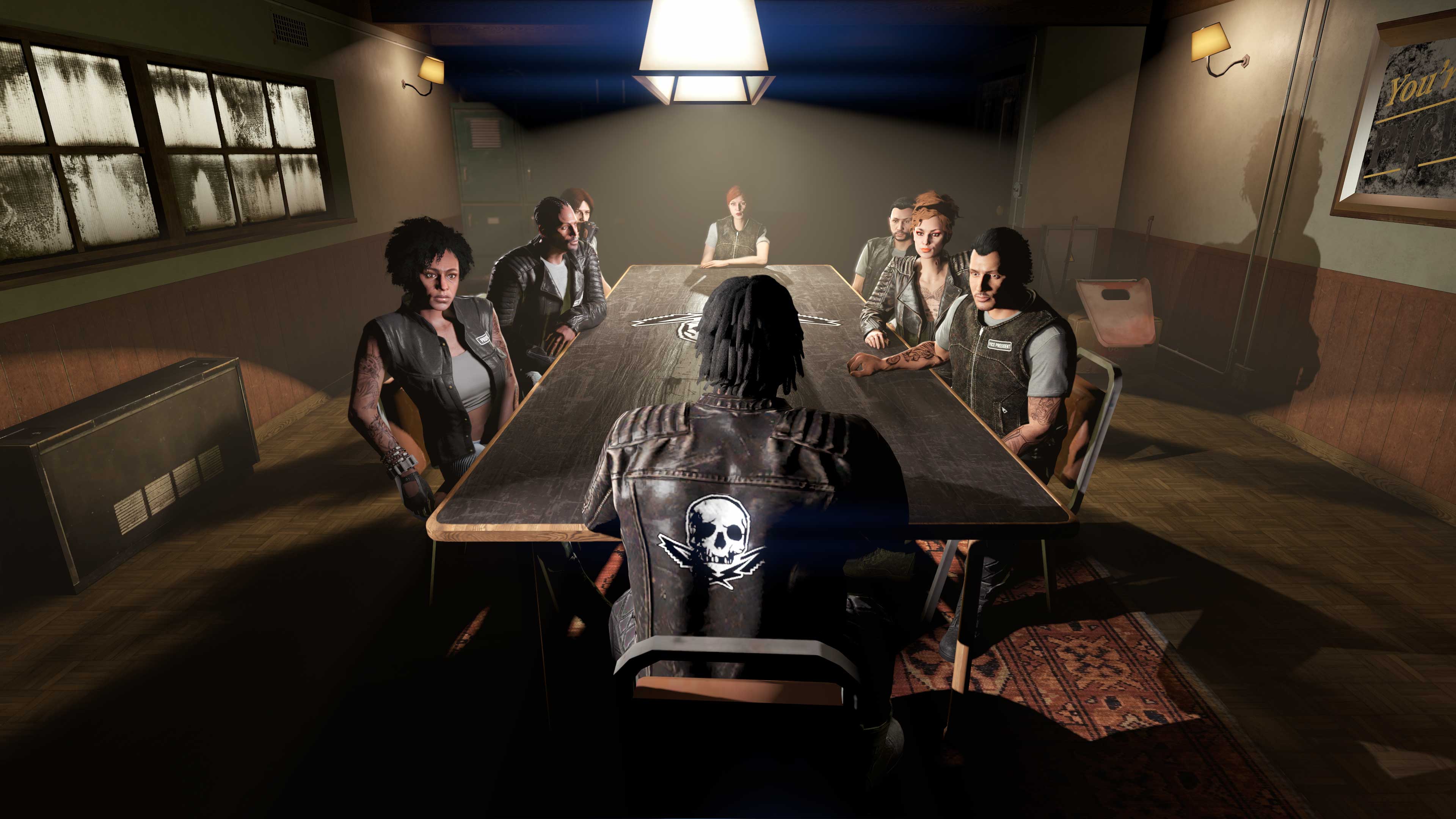 Clubhouse Work & Challenge Promotional screenshot for Biker Business in GTA Online.