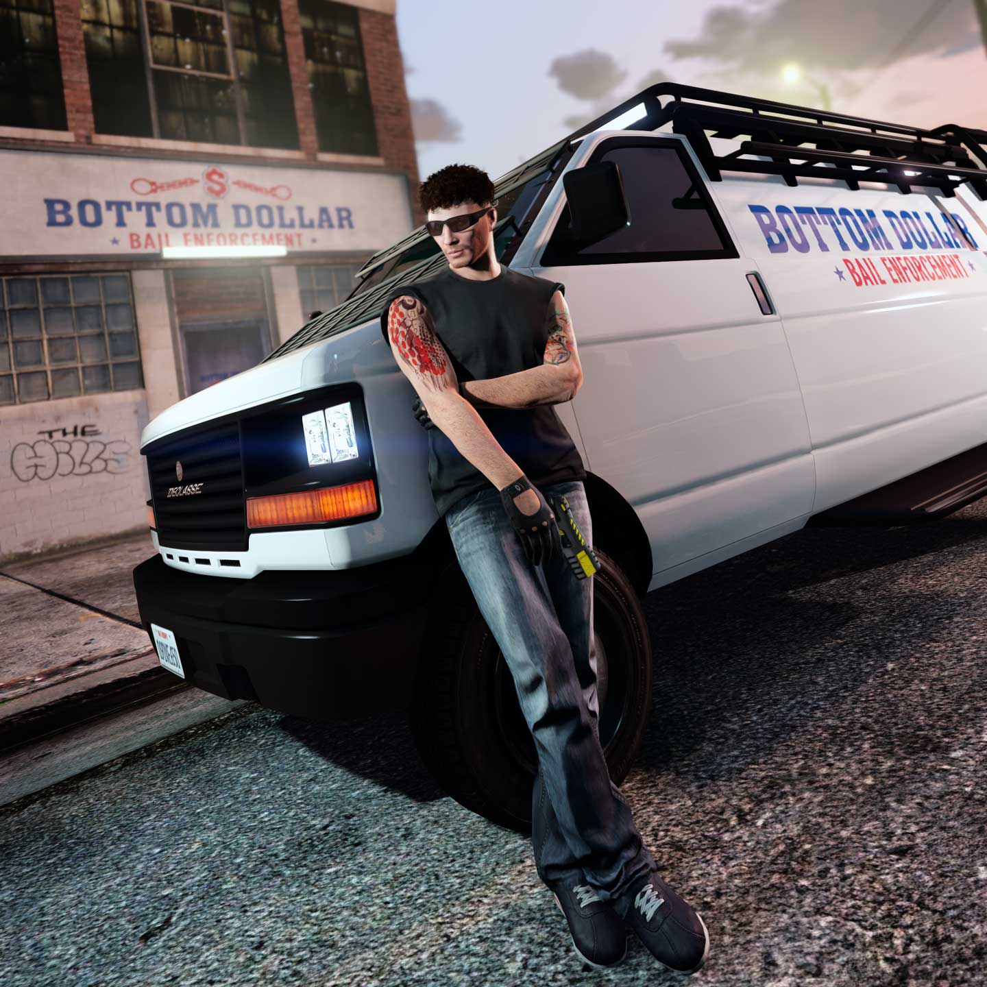 Bottom Dollar Bail Enforcement Promotional screenshot for GTA Online: Bottom Dollar Bounties.