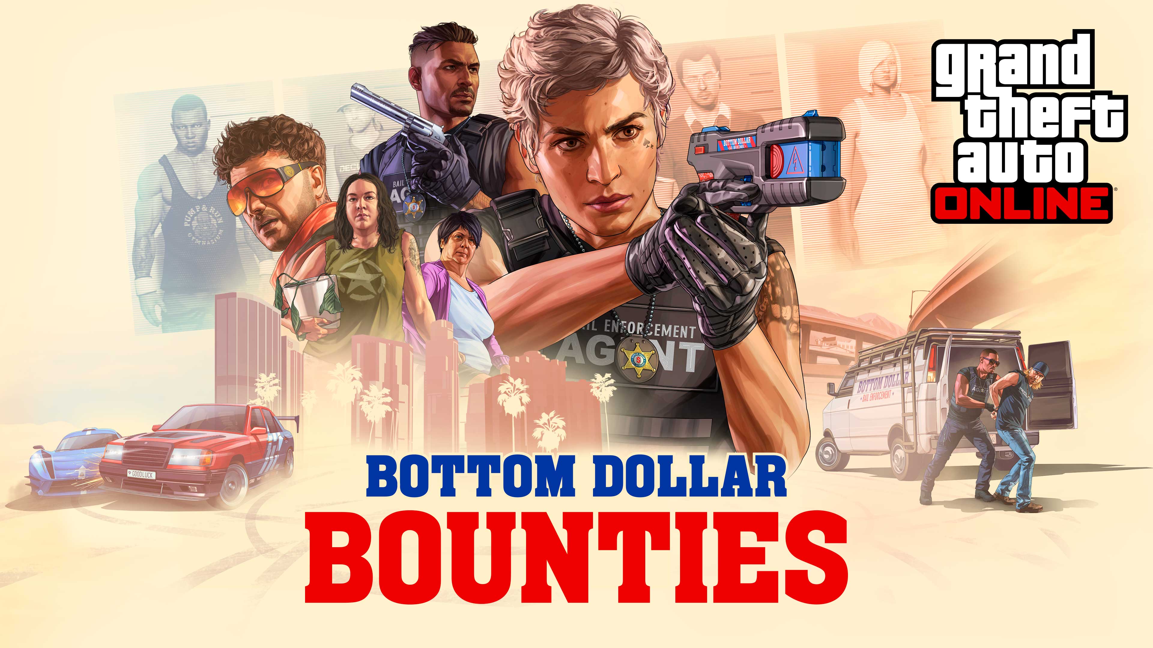 Bottom Dollar Bounties Official artwork for GTA Online: Bottom Dollar Bounties.