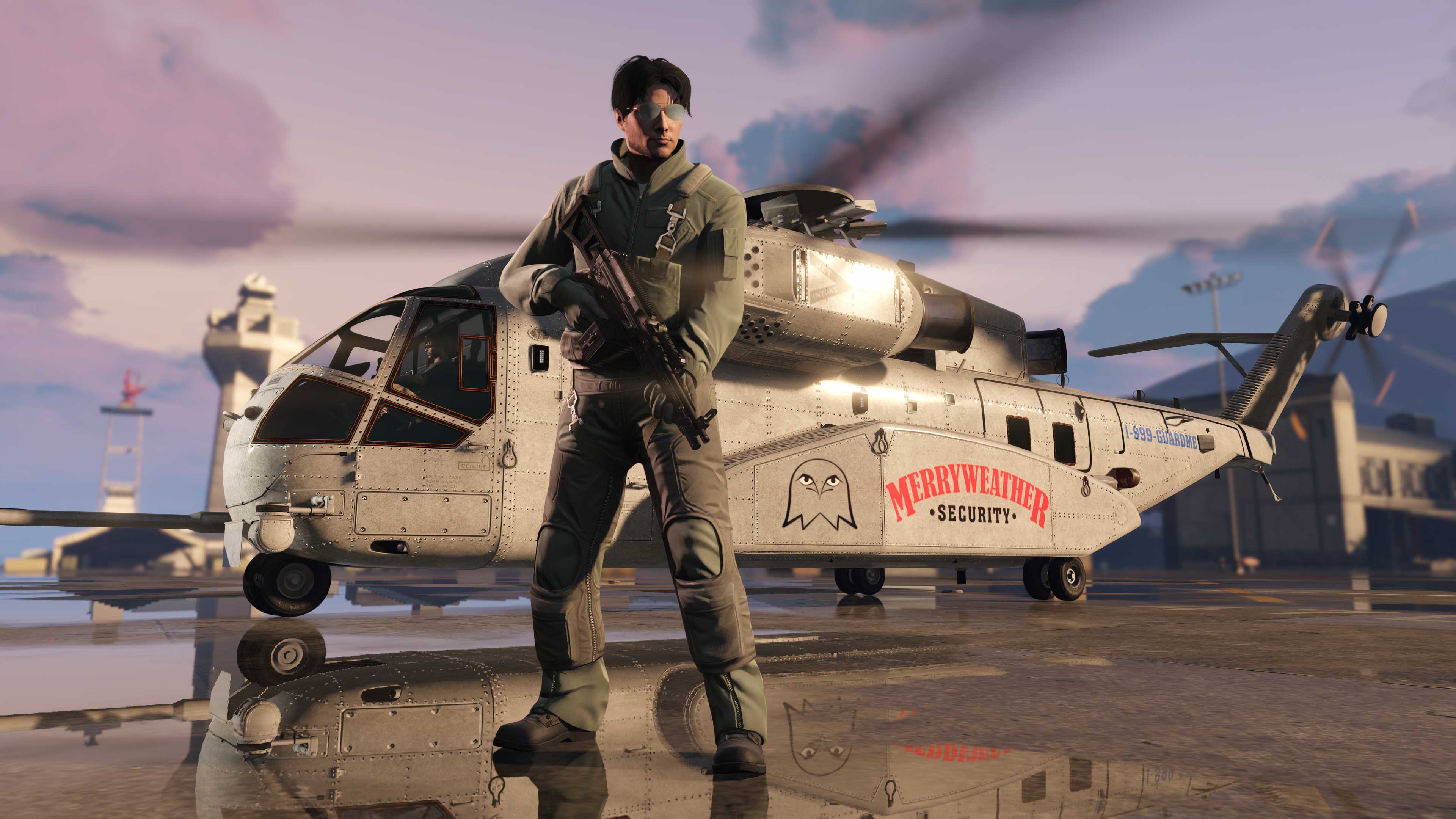 Buckingham DH-7 Iron Mule Screenshot of a Buckingham DH-7 Iron Mule with a Merryweather Security Livery in GTA Online.