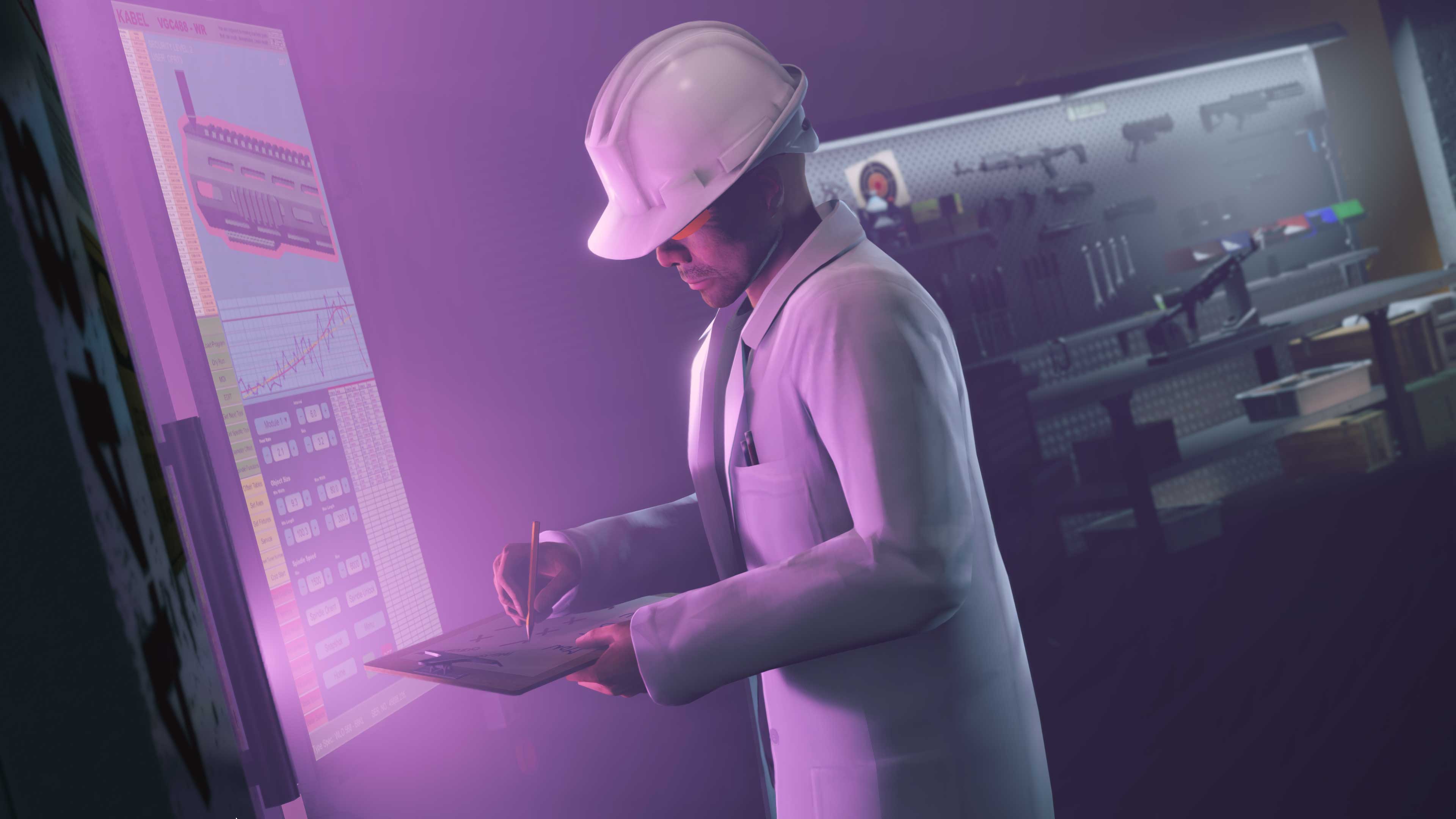 Bunker Screenshot of a GTA Online character in a Gunrunning Bunker property in GTA Online.