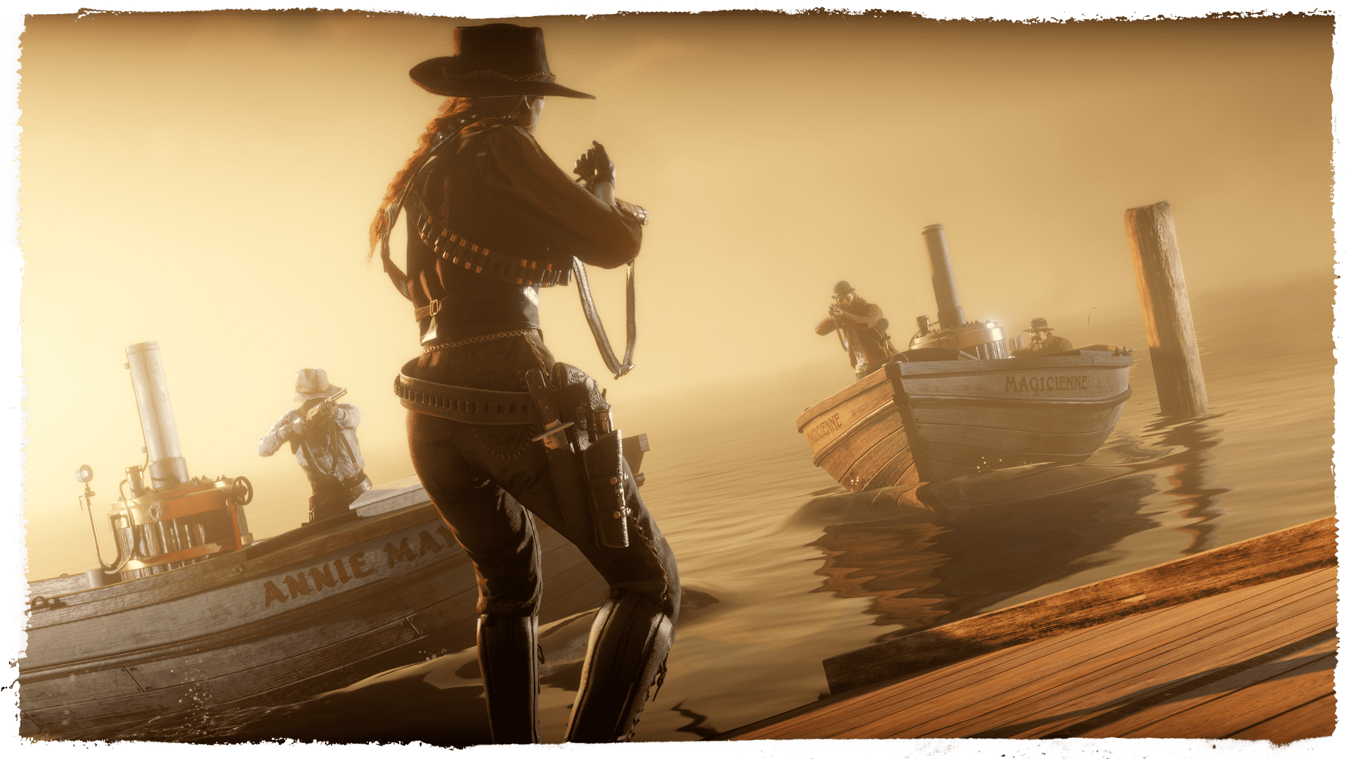 Screenshot of a Red Dead Online character during fight in a Call to Arms.