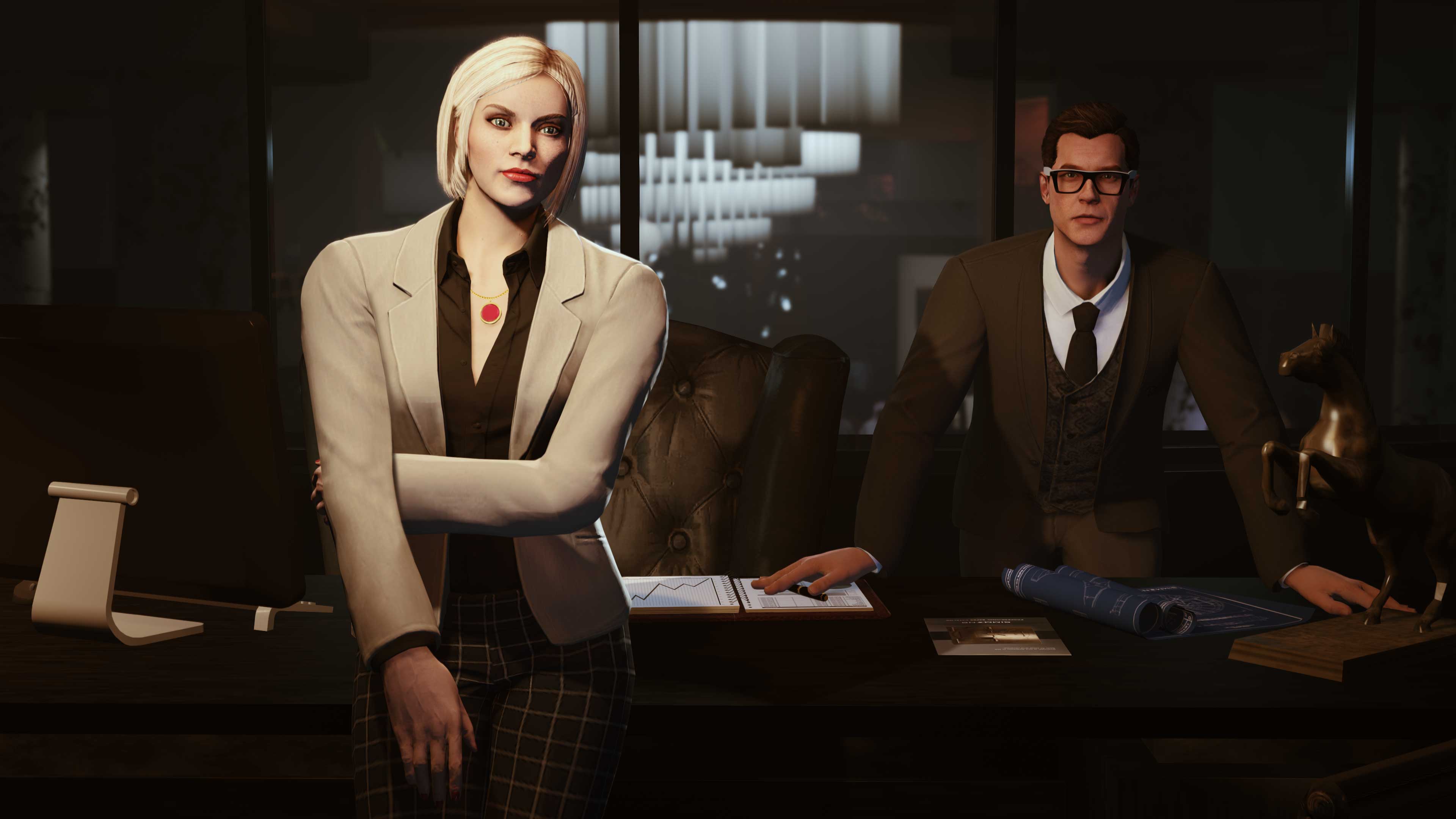 Screenshot of Agatha Baker and Tom Connors in the Diamond Casino & Resort in GTA Online.