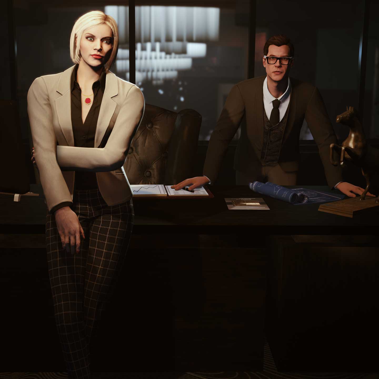 Screenshot of Agatha Baker and Tom Connors in the Diamond Casino & Resort in GTA Online.