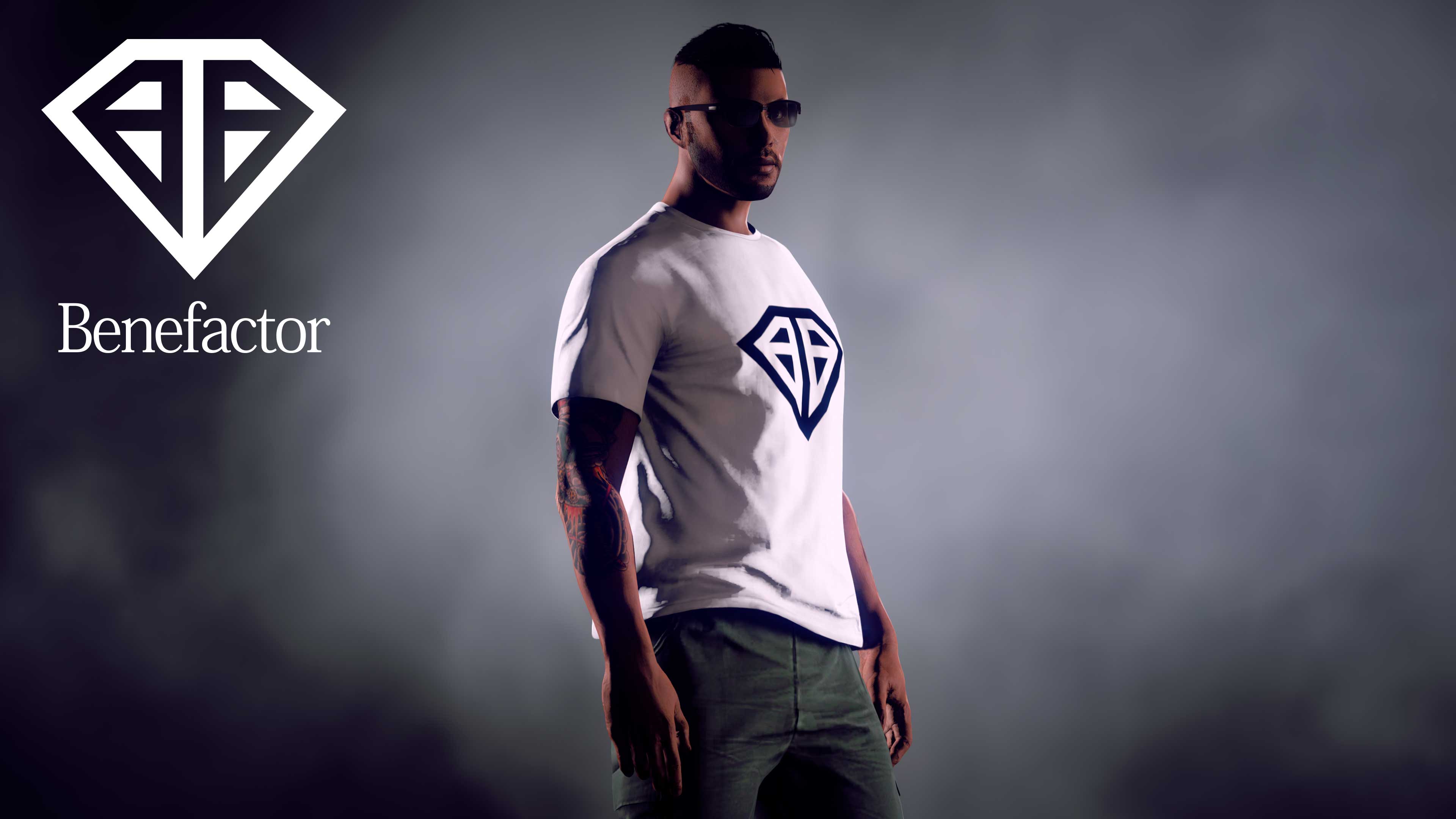 Benefactor Tee Screenshot of a GTA Online character wearing a Benefactor Tee.