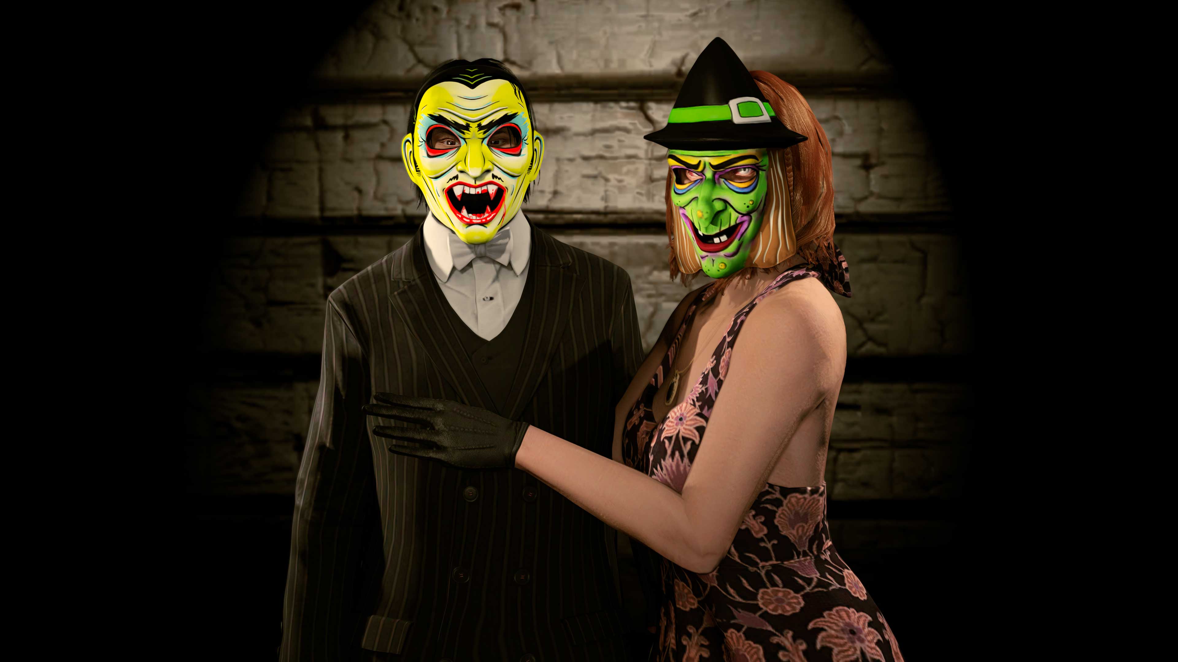 Halloween Masks Screenshot of two GTA Online characters wearing Halloween Masks.