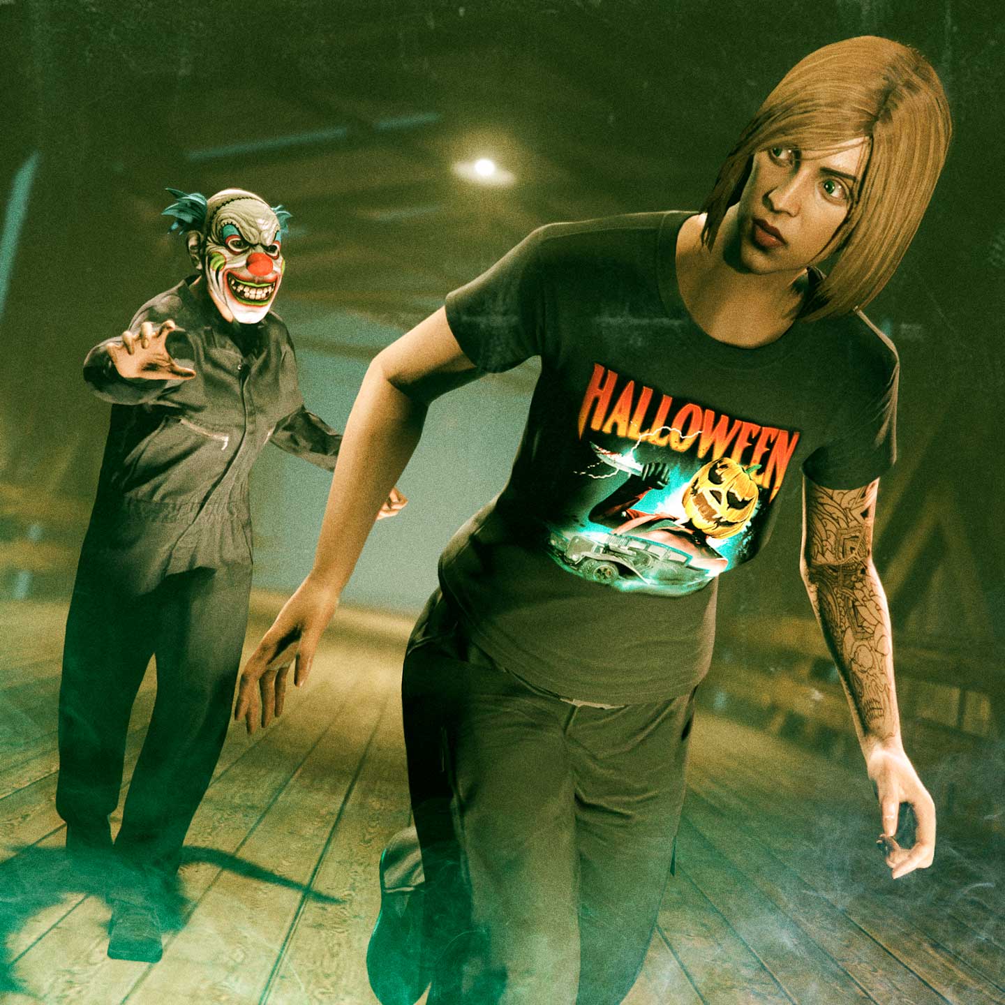 Halloween Spooky Tee Screenshot of a GTA Online character wearing Halloween Spooky Tee.