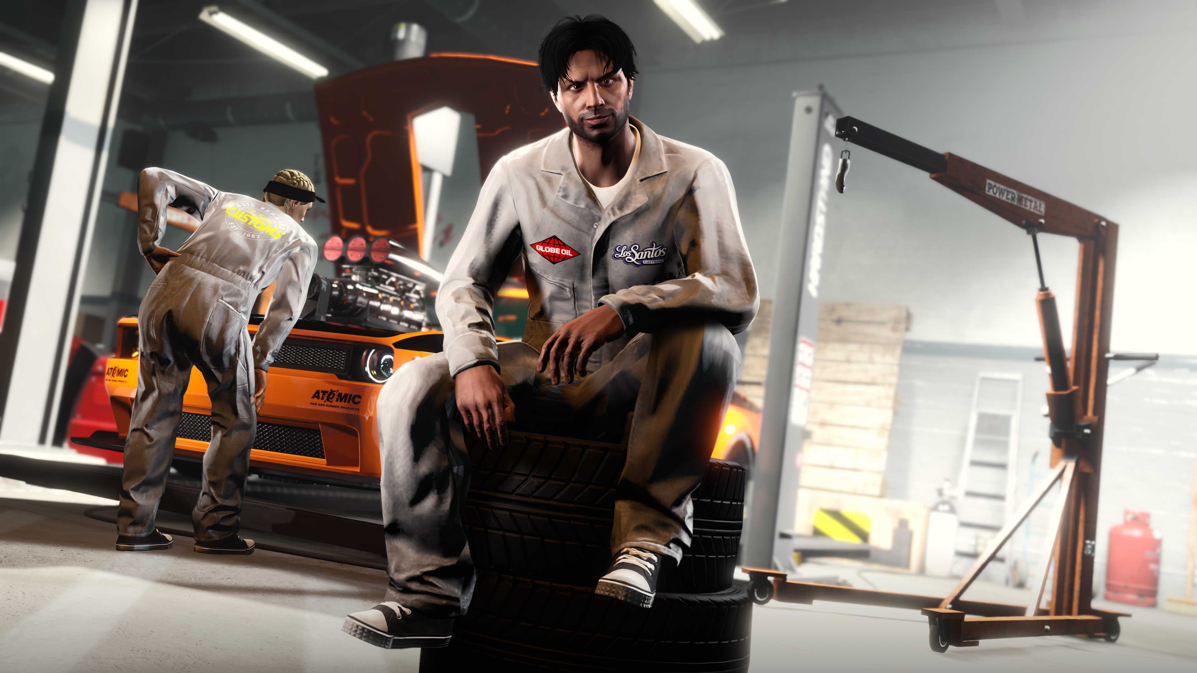 Screenshot of a GTA Online character wearing an LS Customs Coveralls.
