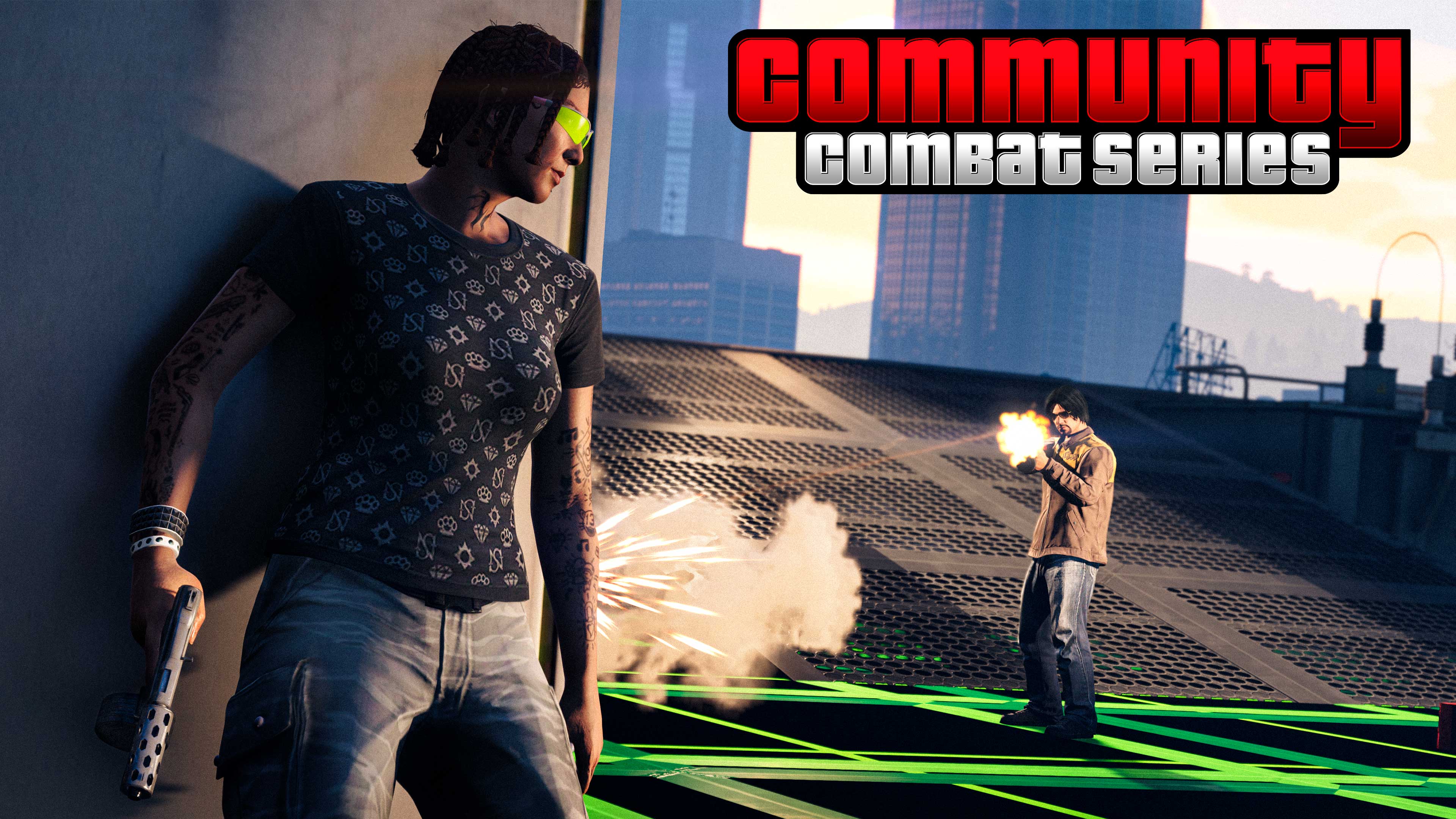 Promotional screenshot of Community Combat Series in GTA Online.