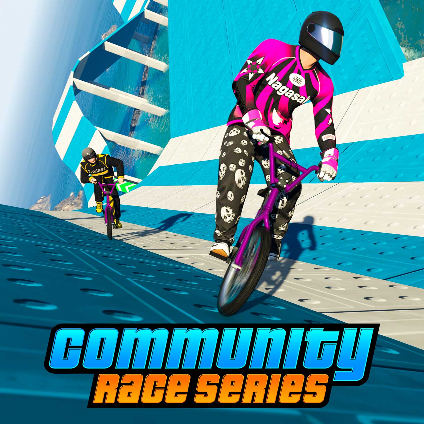 Promotional screenshot of Community Race Series in GTA Online.