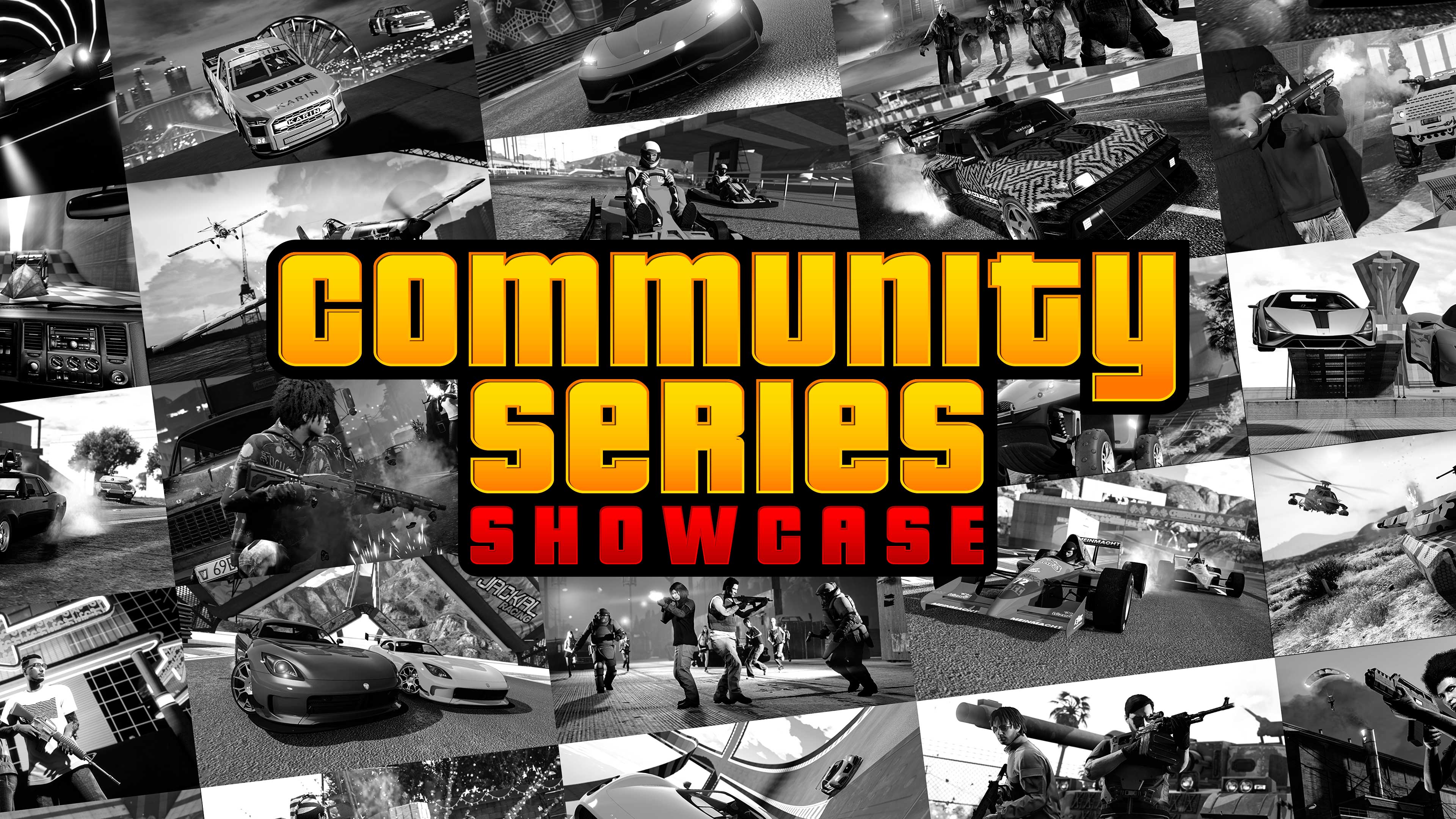 Promotional poster for Community Series Showcase in GTA Online.