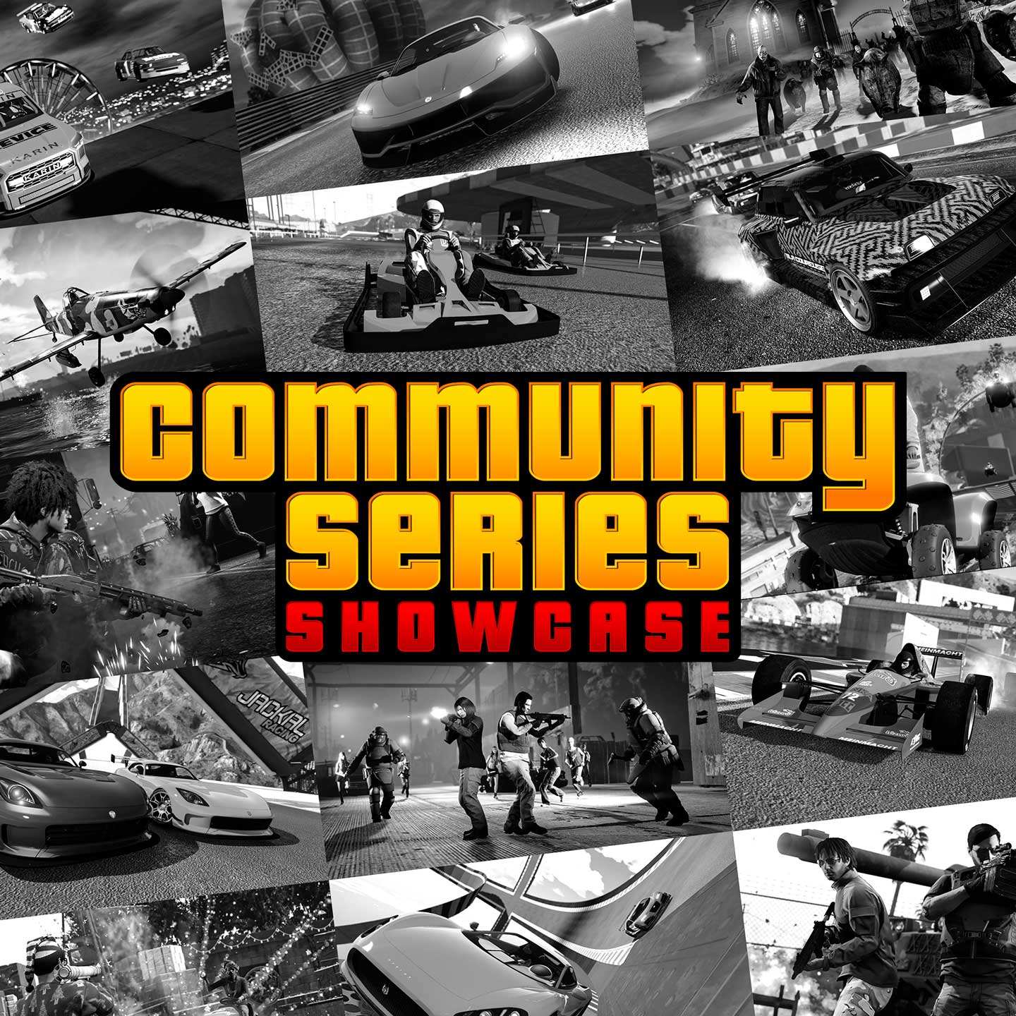 Promotional poster for Community Series Showcase in GTA Online.