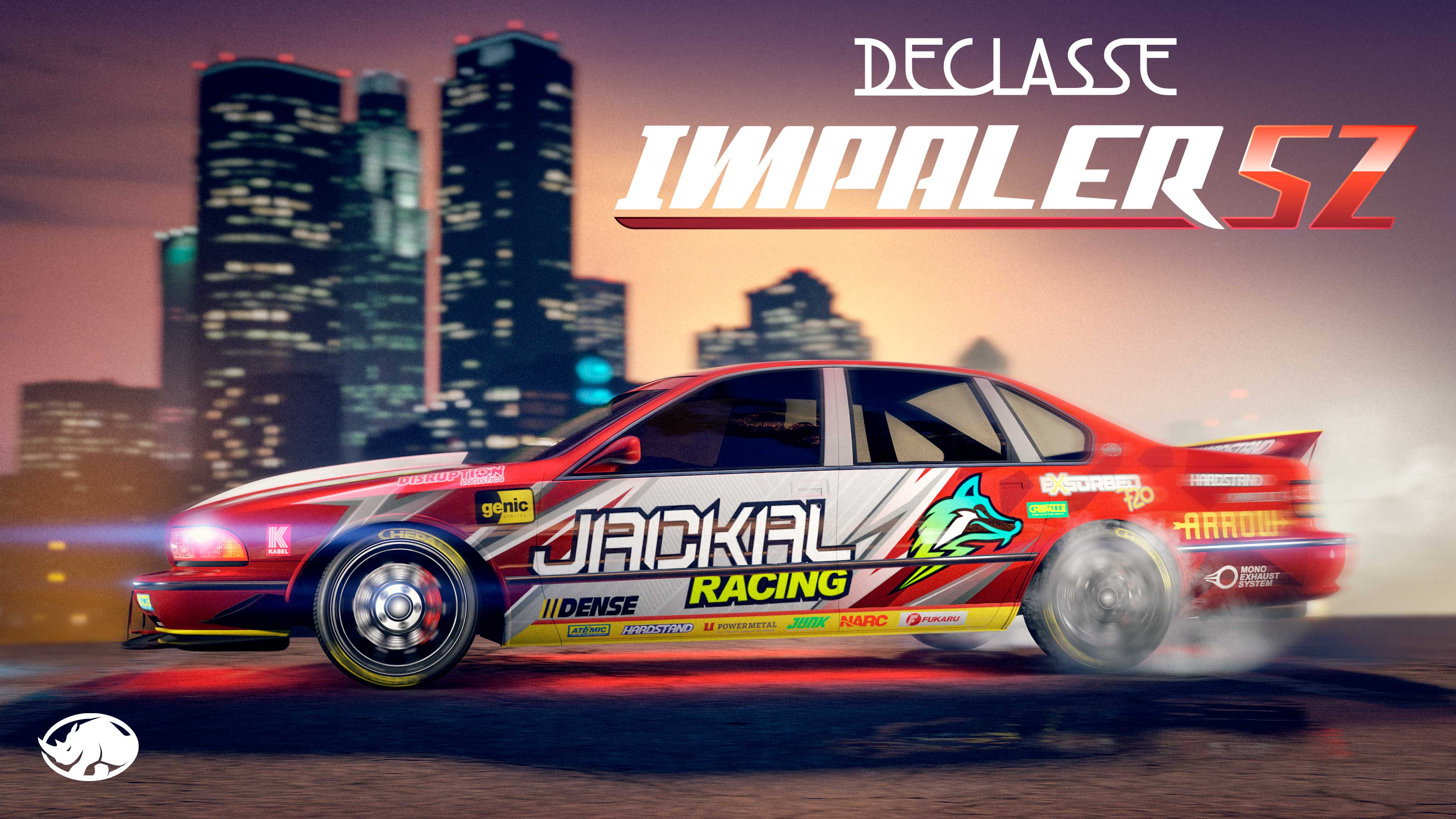 Promotional poster for Declasse Impaler SZ vehicle in GTA Online.