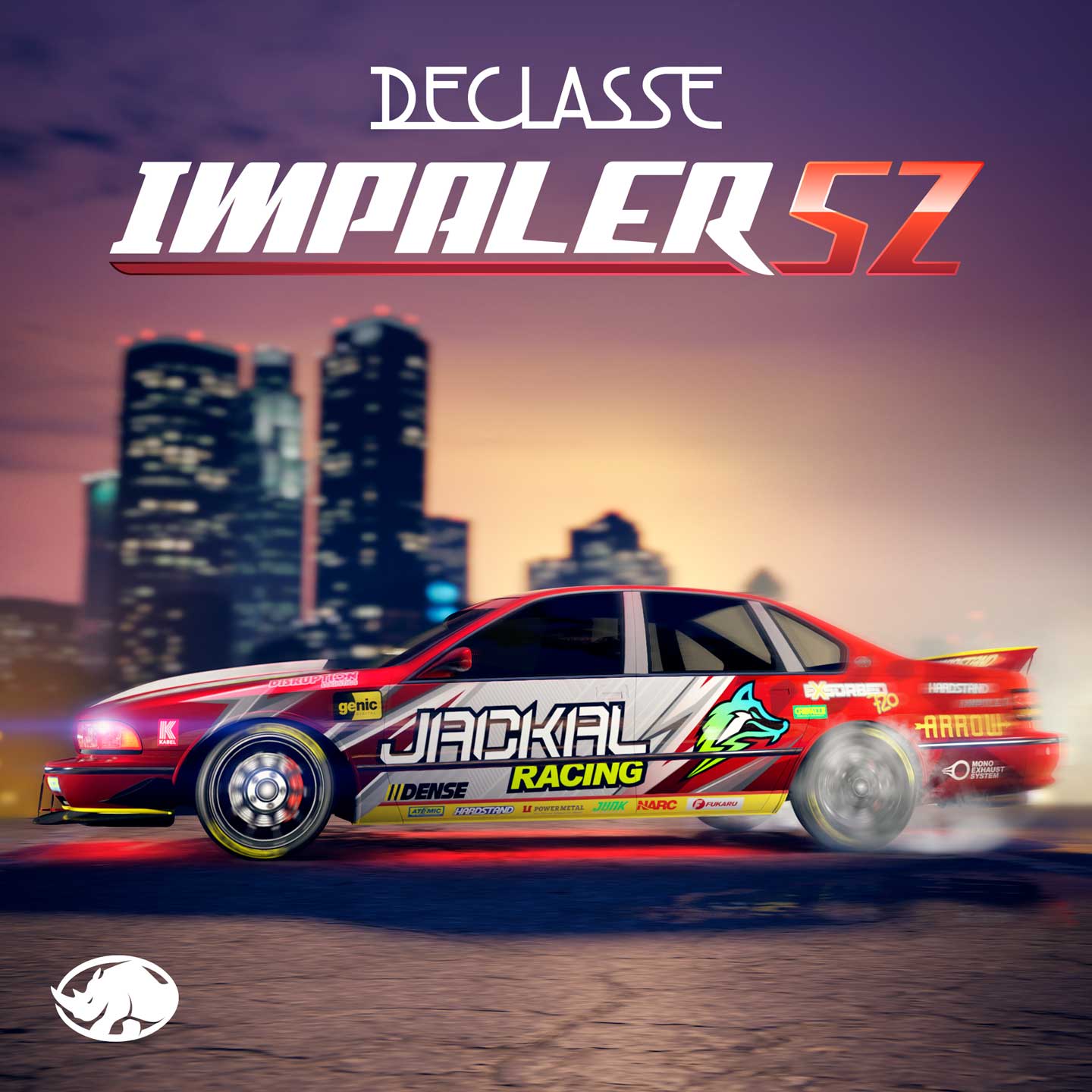 Promotional poster for Declasse Impaler SZ vehicle in GTA Online.