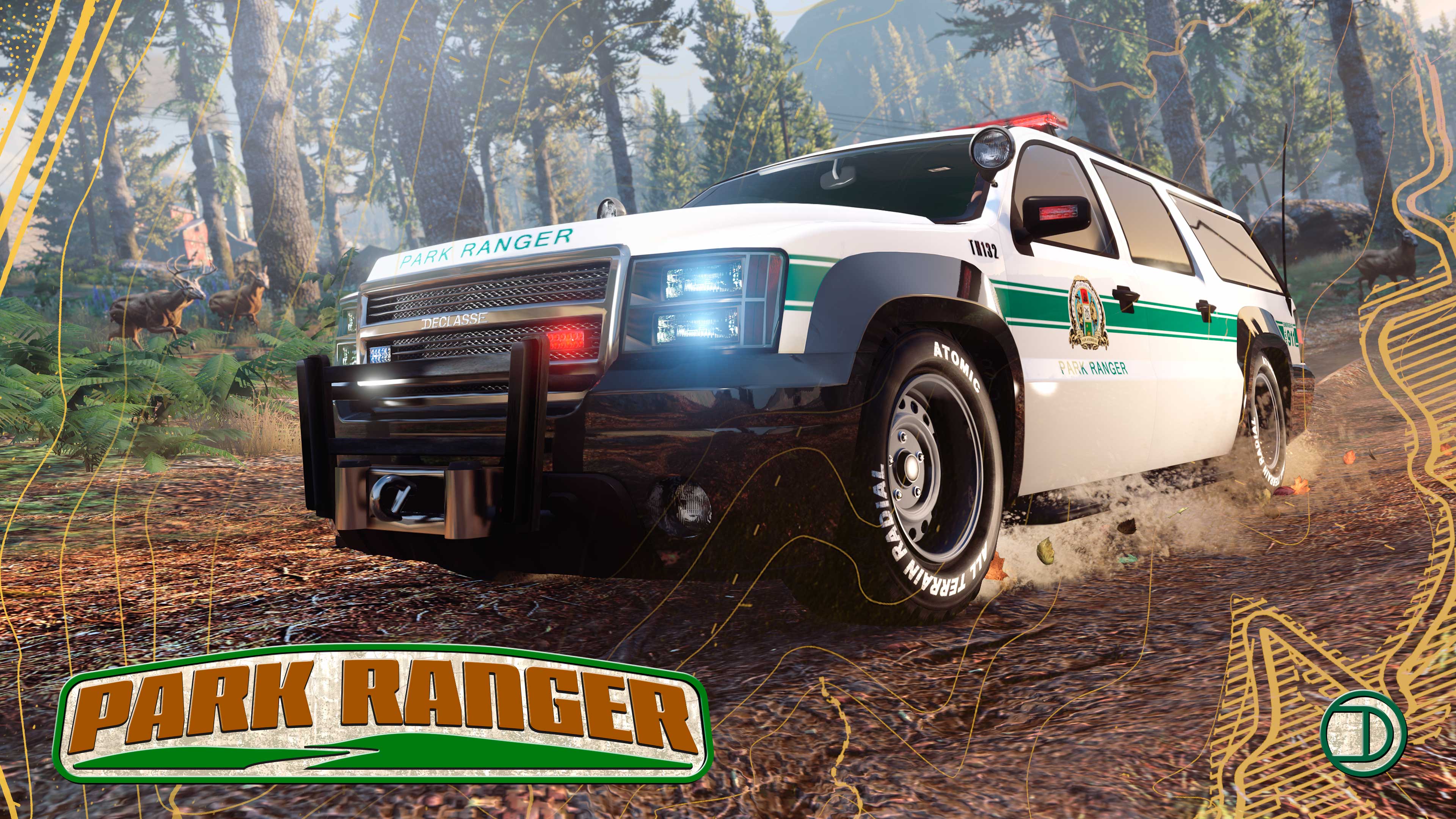 Declasse Park Ranger Promotional poster for Declasse Park Ranger vehicle in GTA Online.