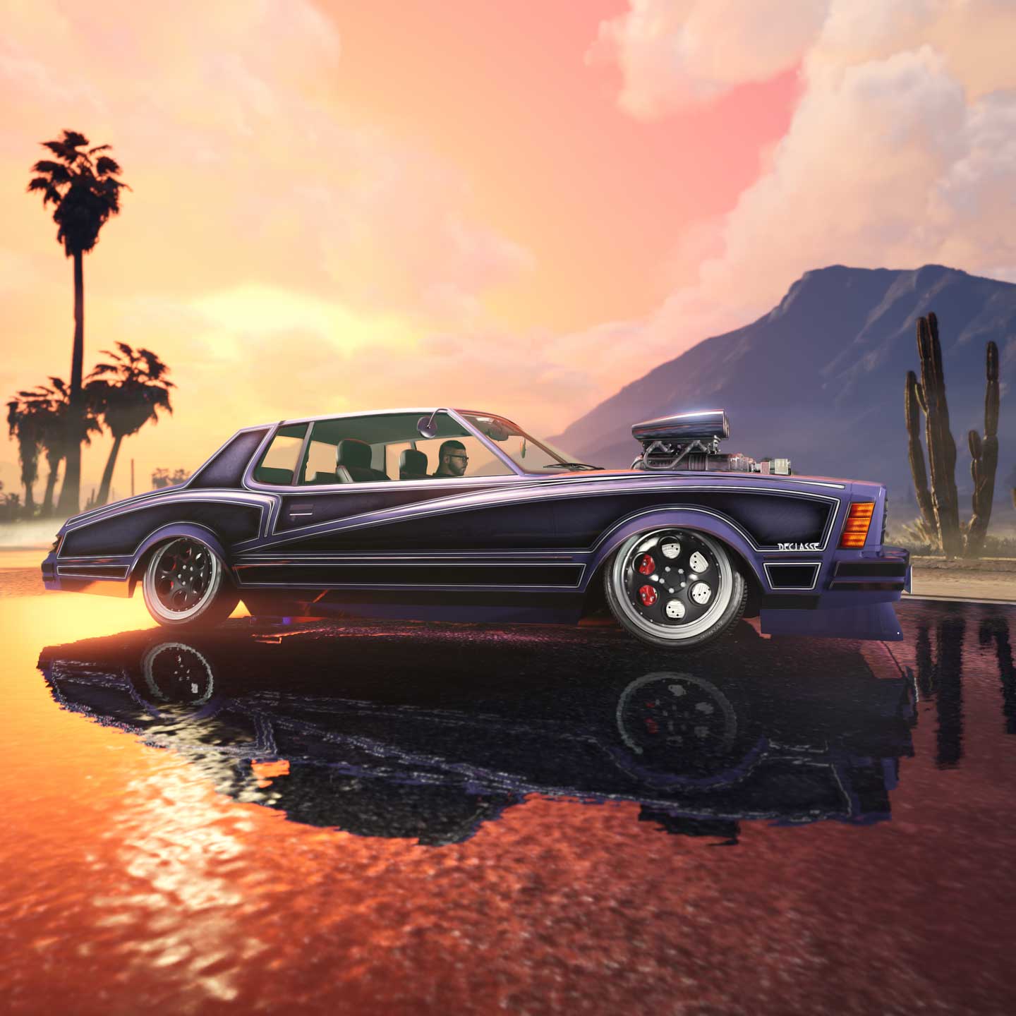 Screenshot of a Declasse Tahoma with ray-tracing in GTA Online.