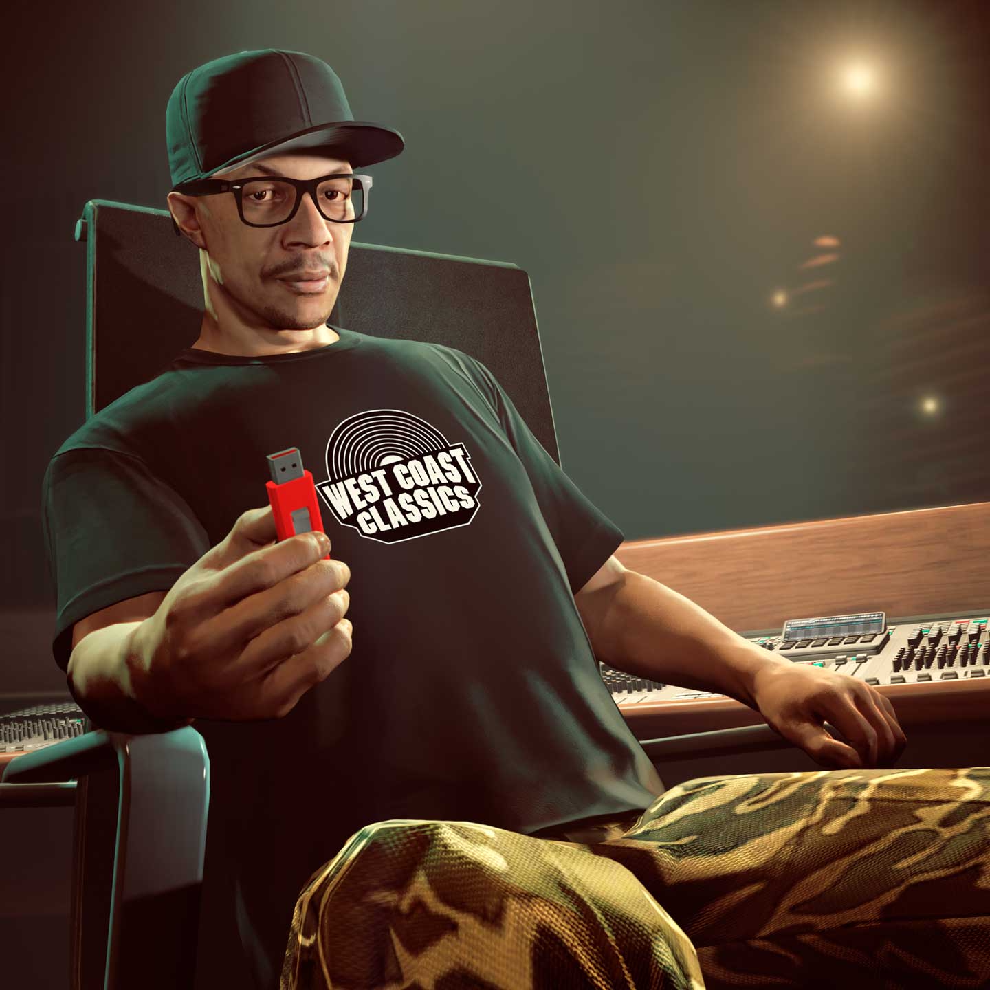 Screenshot of DJ Pooh holding a Media Stick.