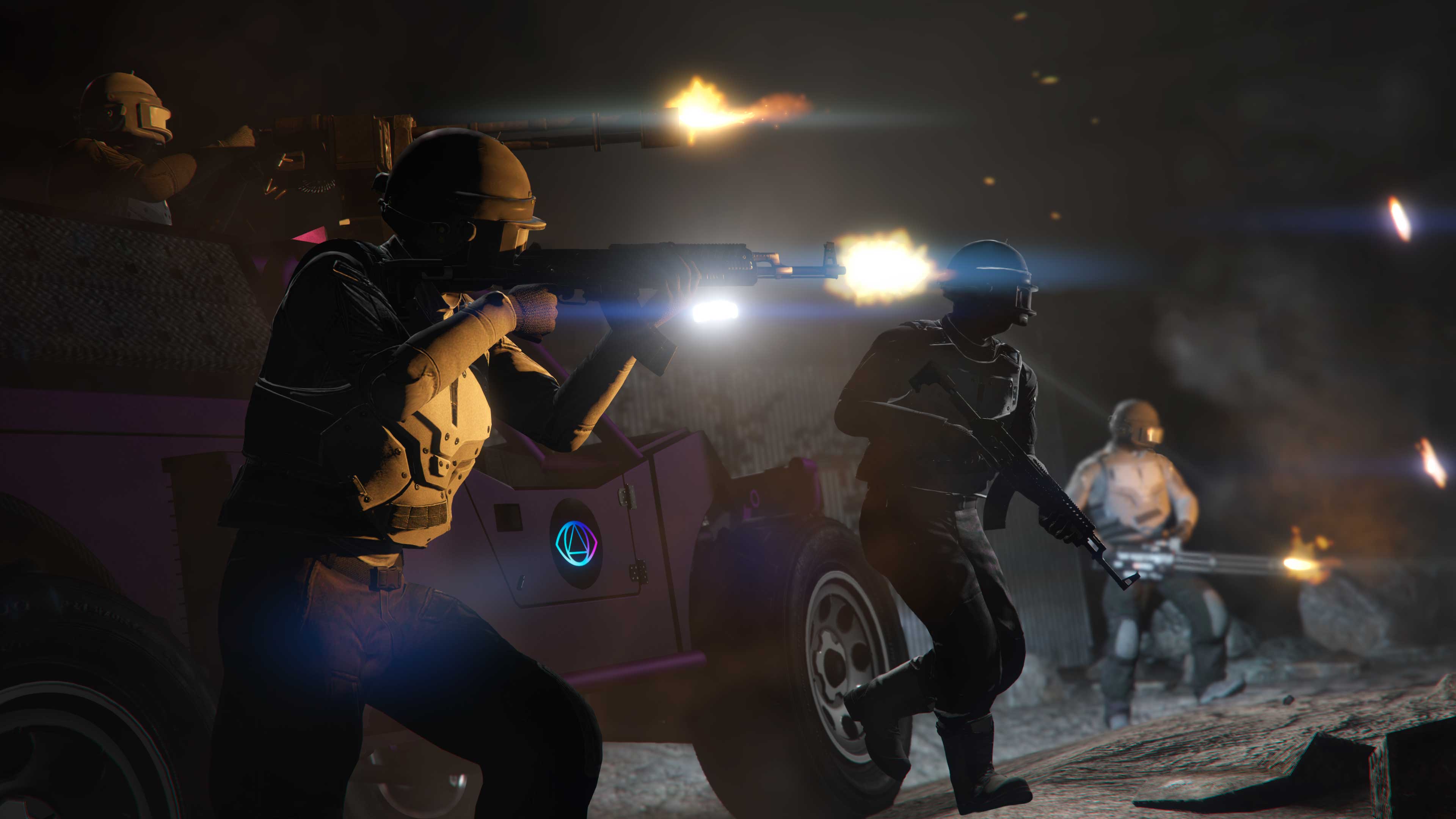 The Doomsday Heist Screenshot of GTA Online characters during The Doomsday Heist.