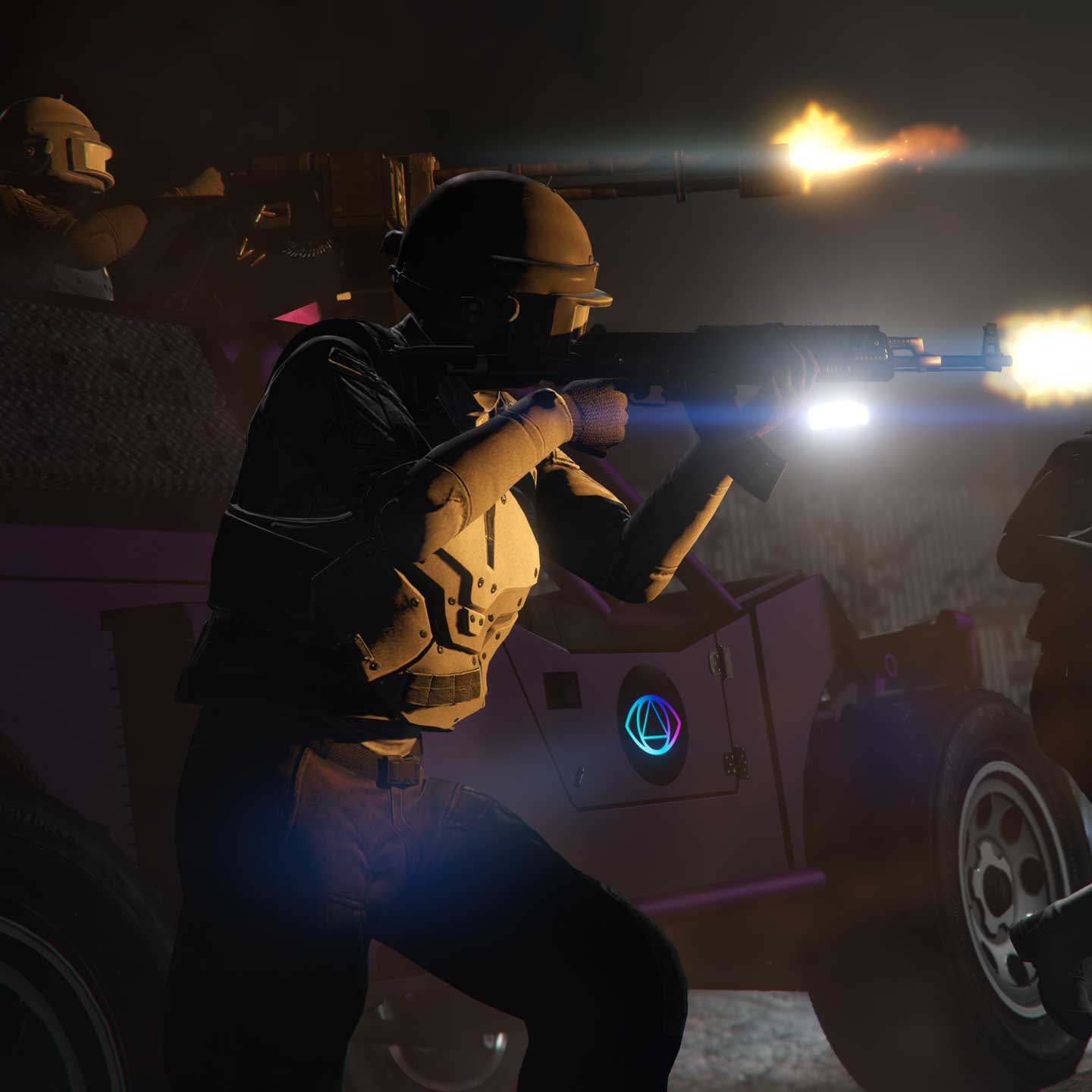 The Doomsday Heist Screenshot of GTA Online characters during The Doomsday Heist.