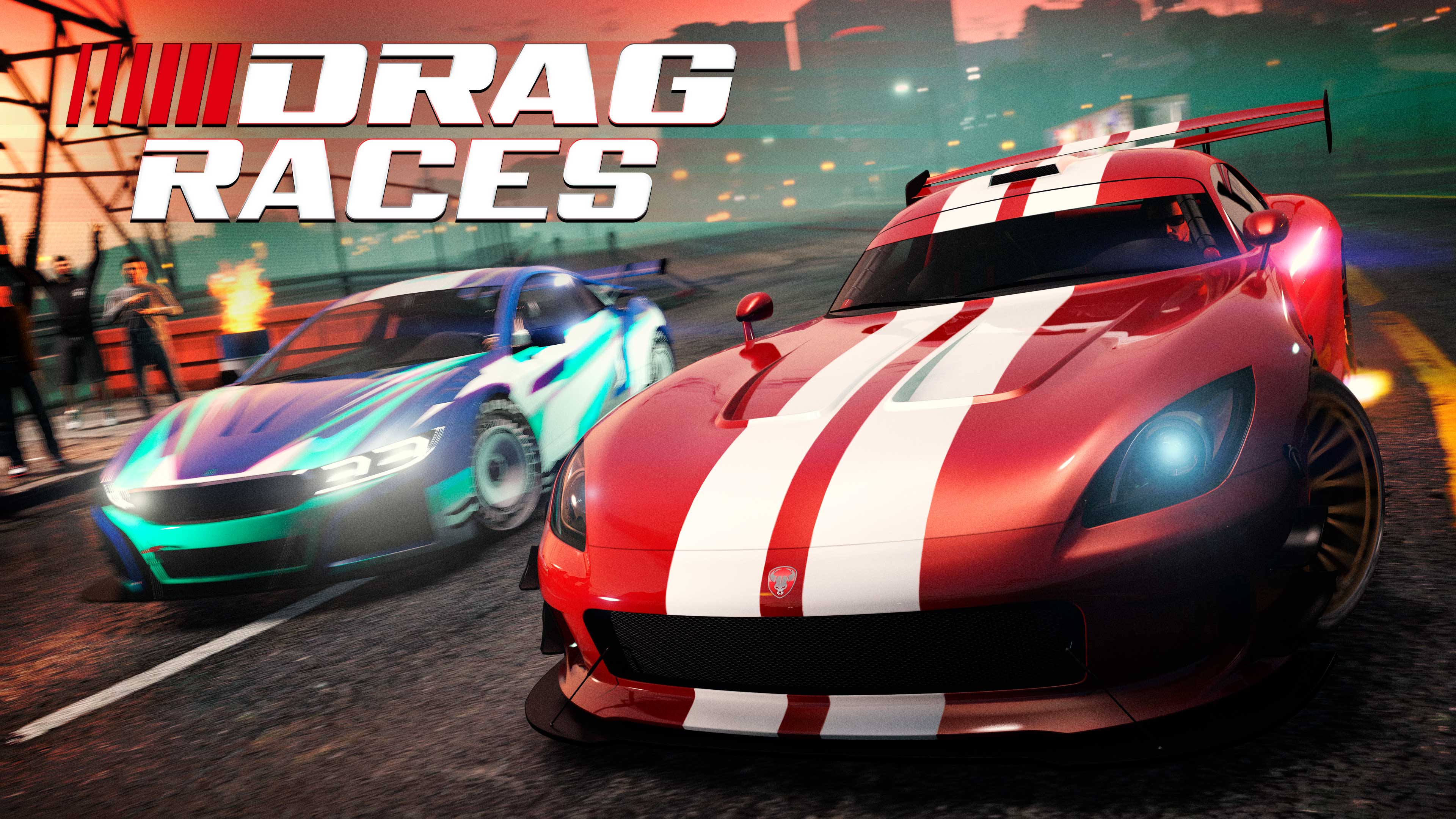 Promotional poster for Drag Races in GTA Online.