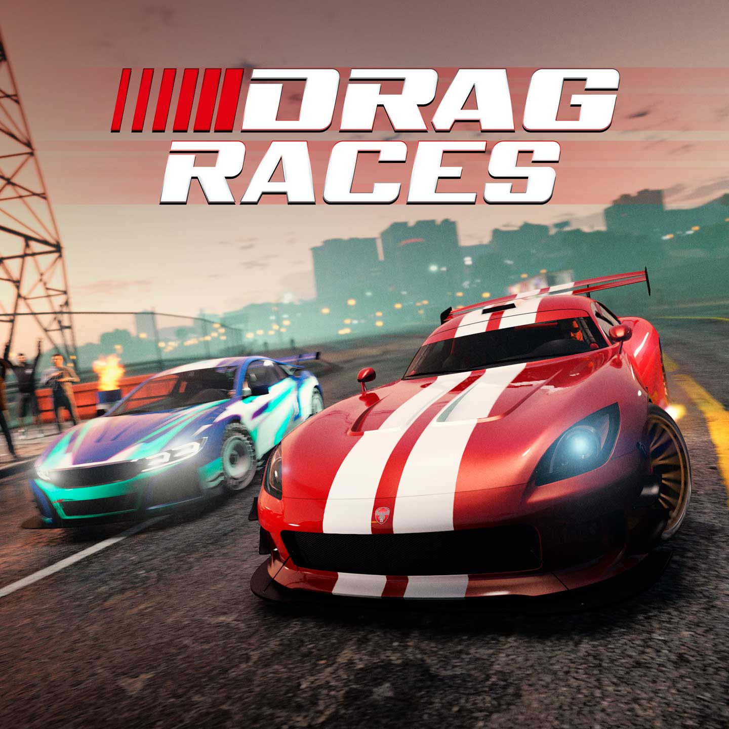Promotional poster for Drag Races in GTA Online.
