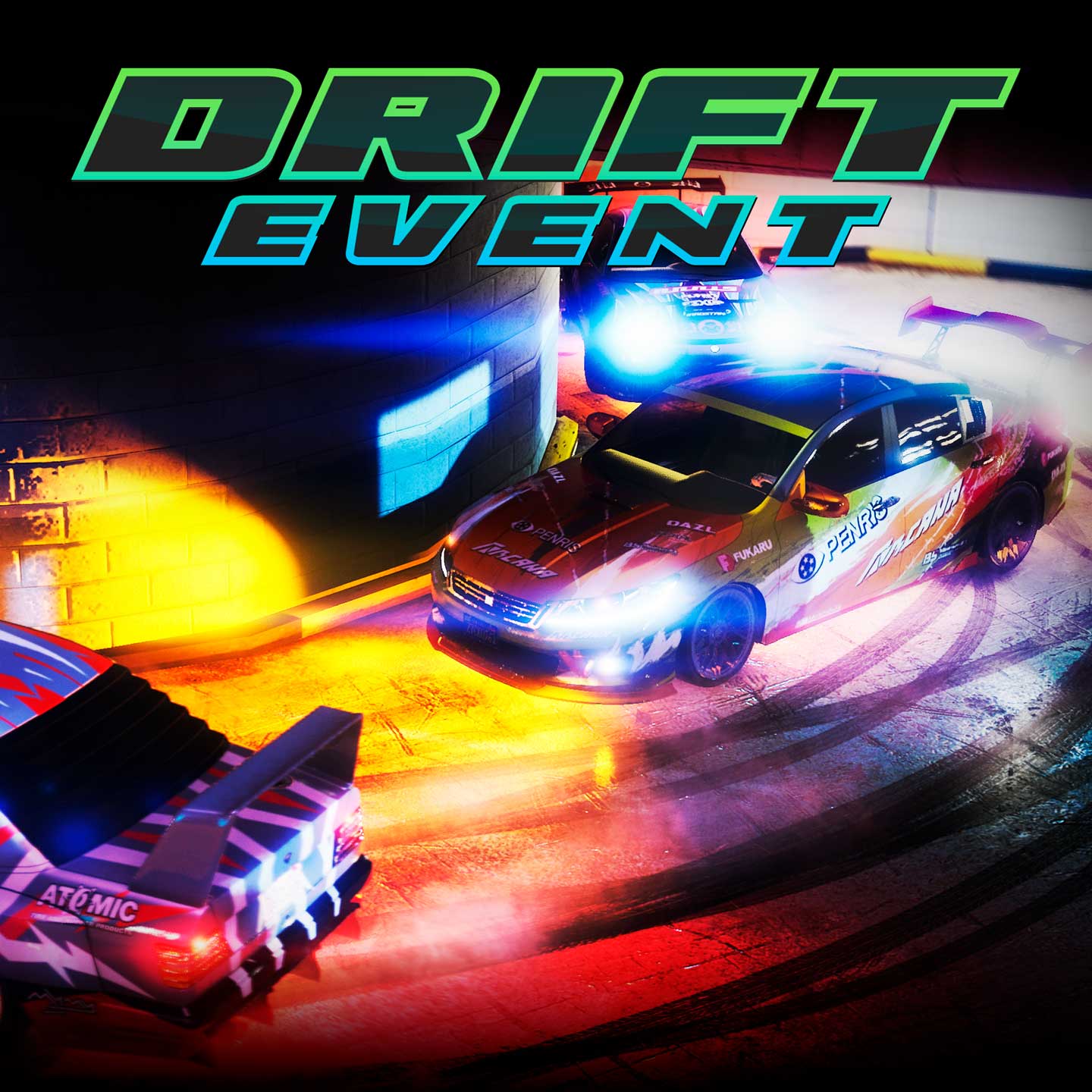 Promotional poster for Drift Event in GTA Online.