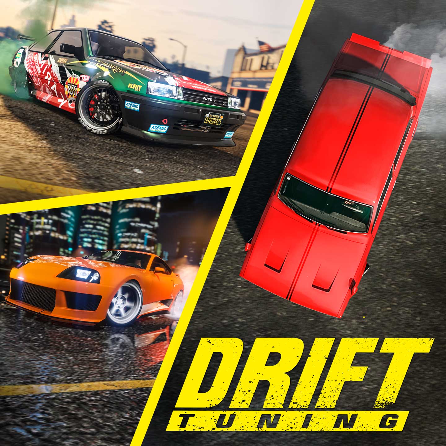 Drift Tuning Upgrade Promotional poster for Drift Tuning Upgrades in GTA Online.