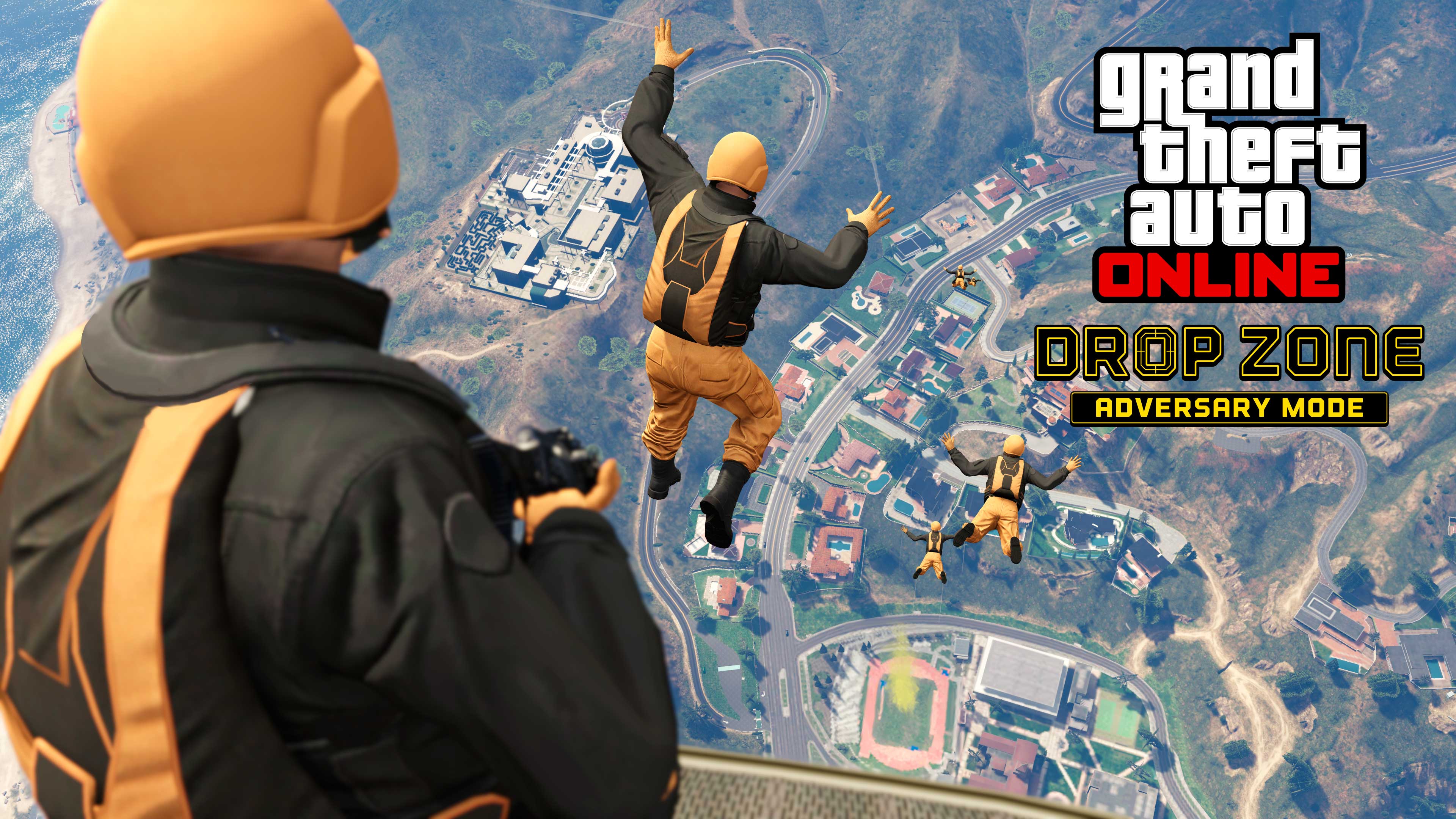 Drop Zone Adversary Mode Promotional poster for Drop Zone Adversary Mode in GTA Online.