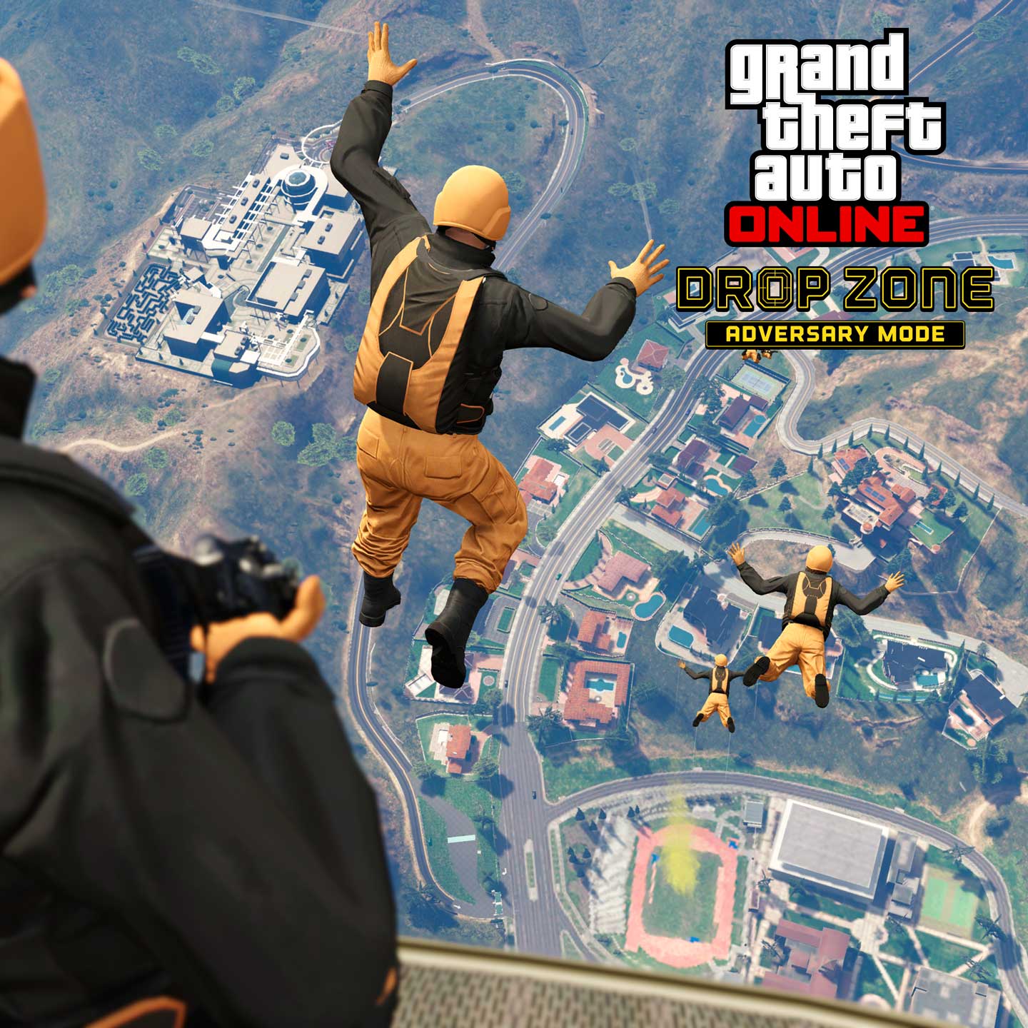 Drop Zone Adversary Mode Promotional poster for Drop Zone Adversary Mode in GTA Online.