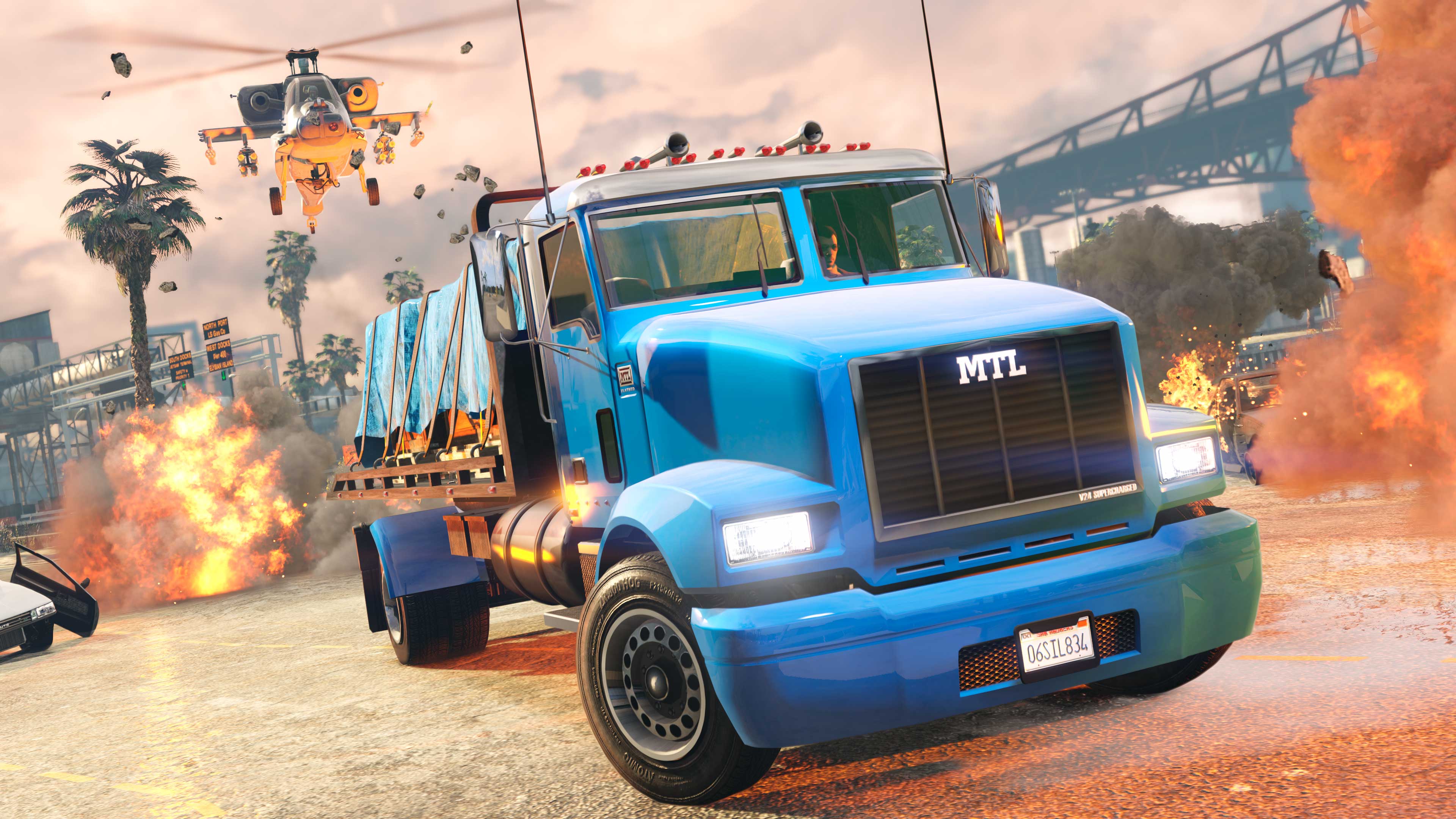 MTL Flatbed Promotional screenshot for Export Mixed Goods in GTA Online.