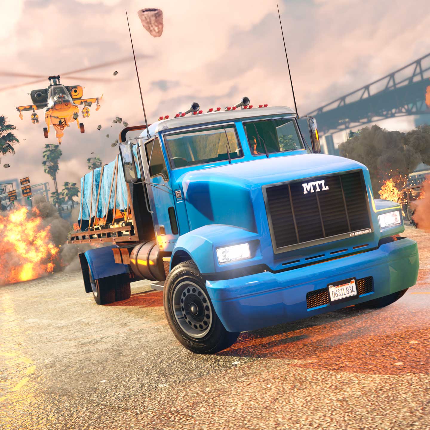 MTL Flatbed Promotional screenshot for Export Mixed Goods in GTA Online.
