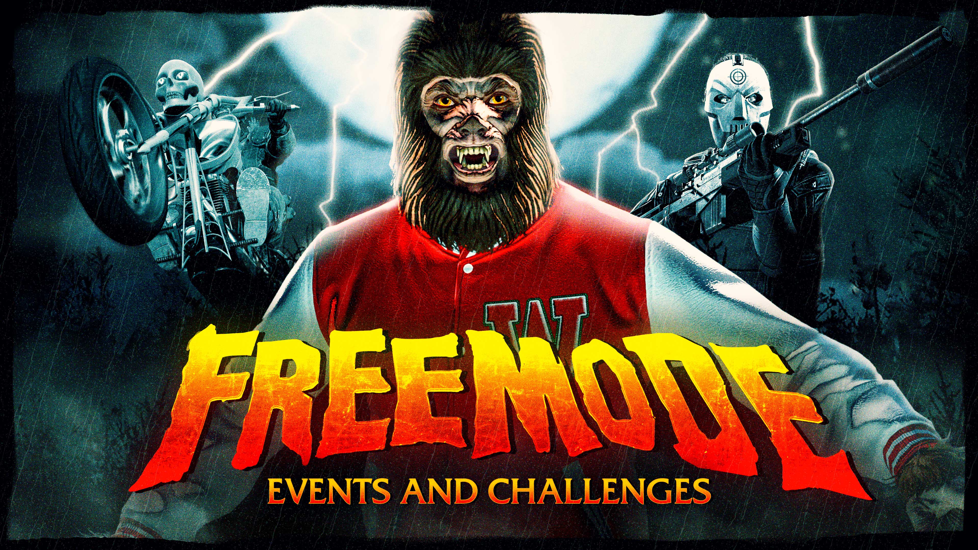 Artwork of Freemode Events & Challenges with a Halloween theme.