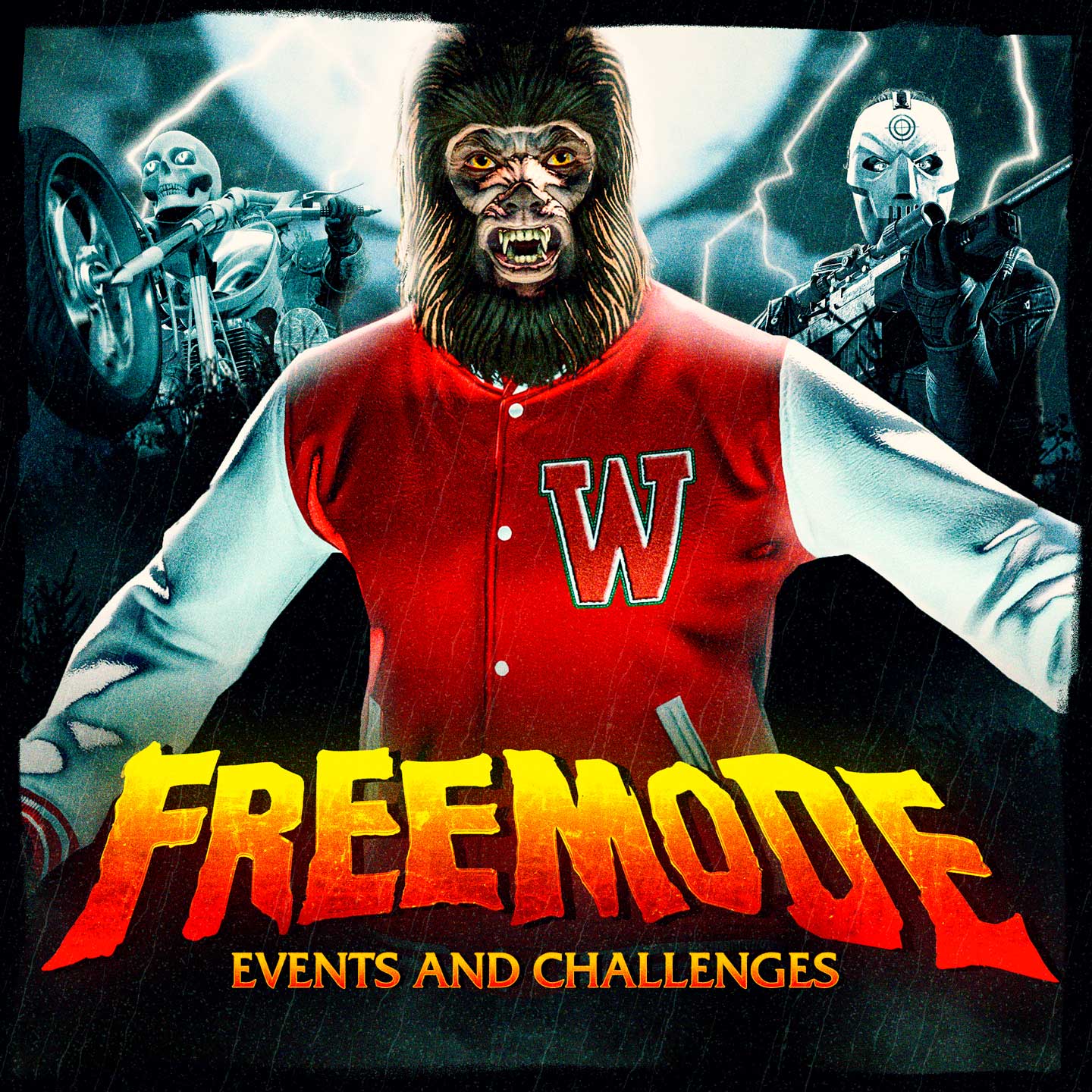 Artwork of Freemode Events & Challenges with a Halloween theme.