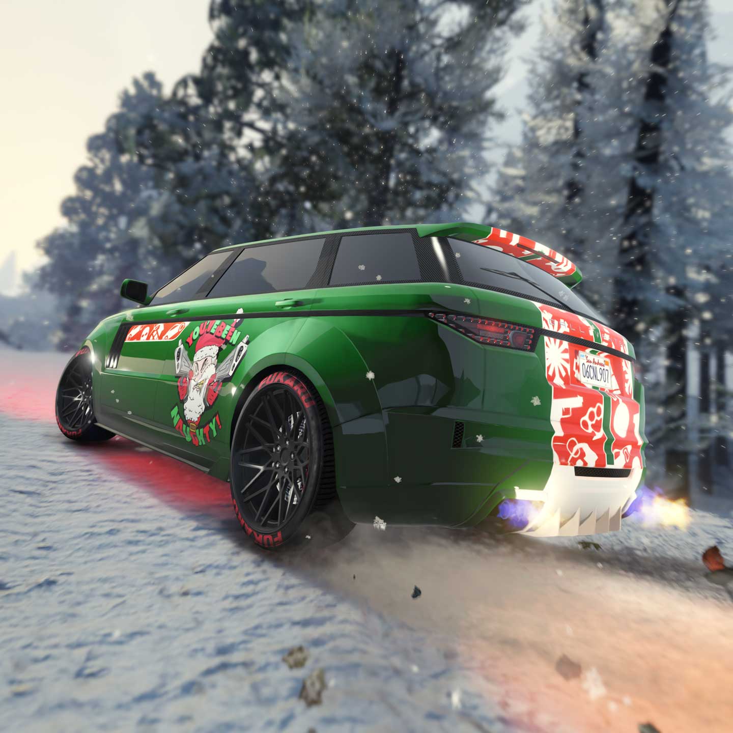 Screenshot of a Gallivanter Baller ST with a Festive Stripes livery