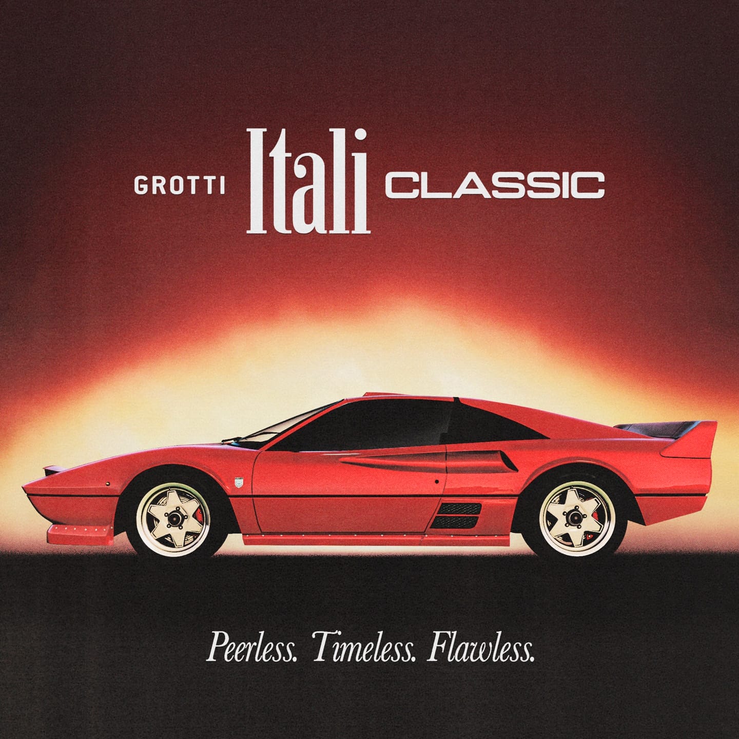 Promotional poster for Grotti Itali Classic in GTA Online.