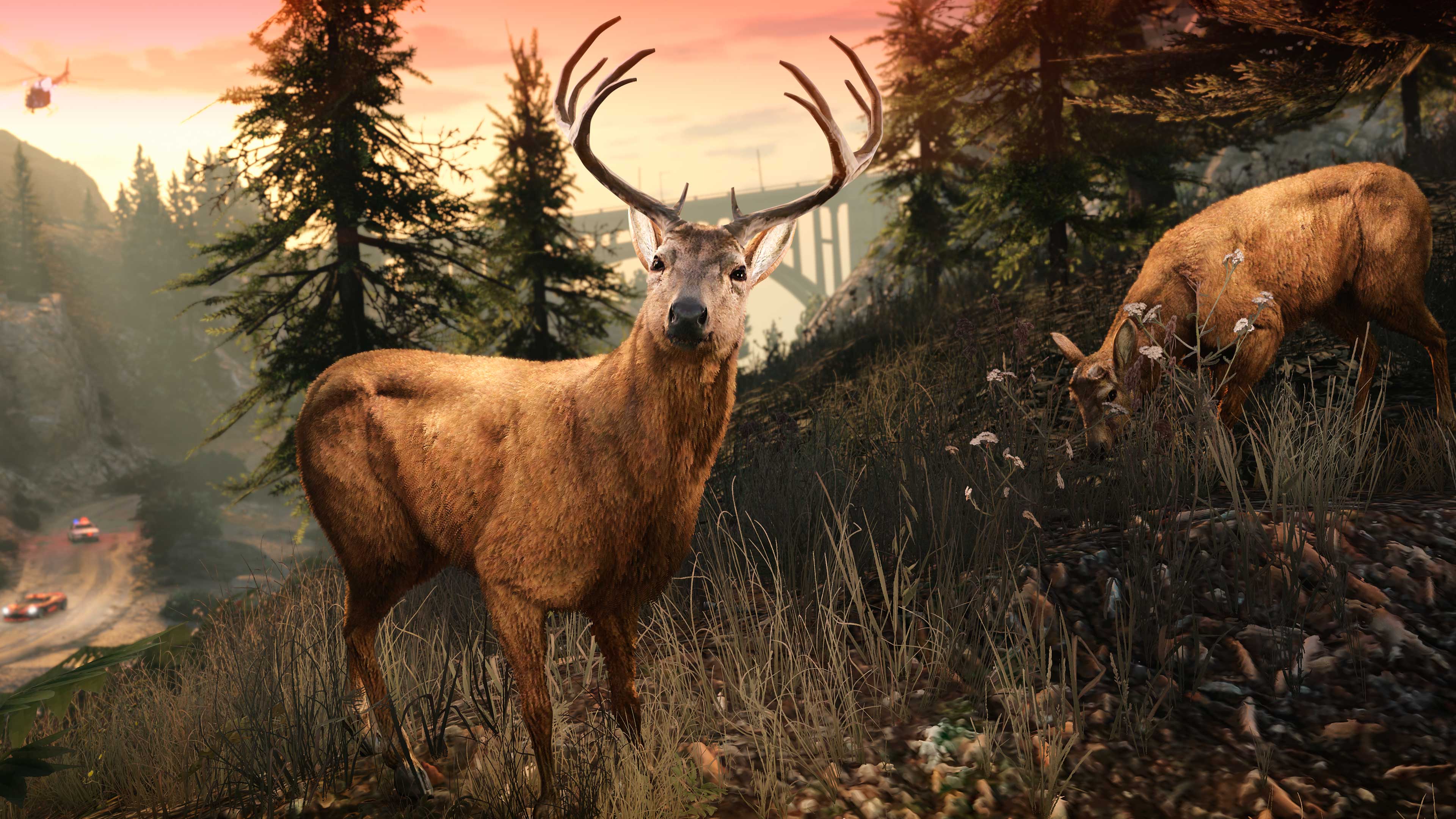 Grand Theft Auto V Promotional screenshot for the new version of Grand Theft Auto V and Grand Theft Auto Online on PC.