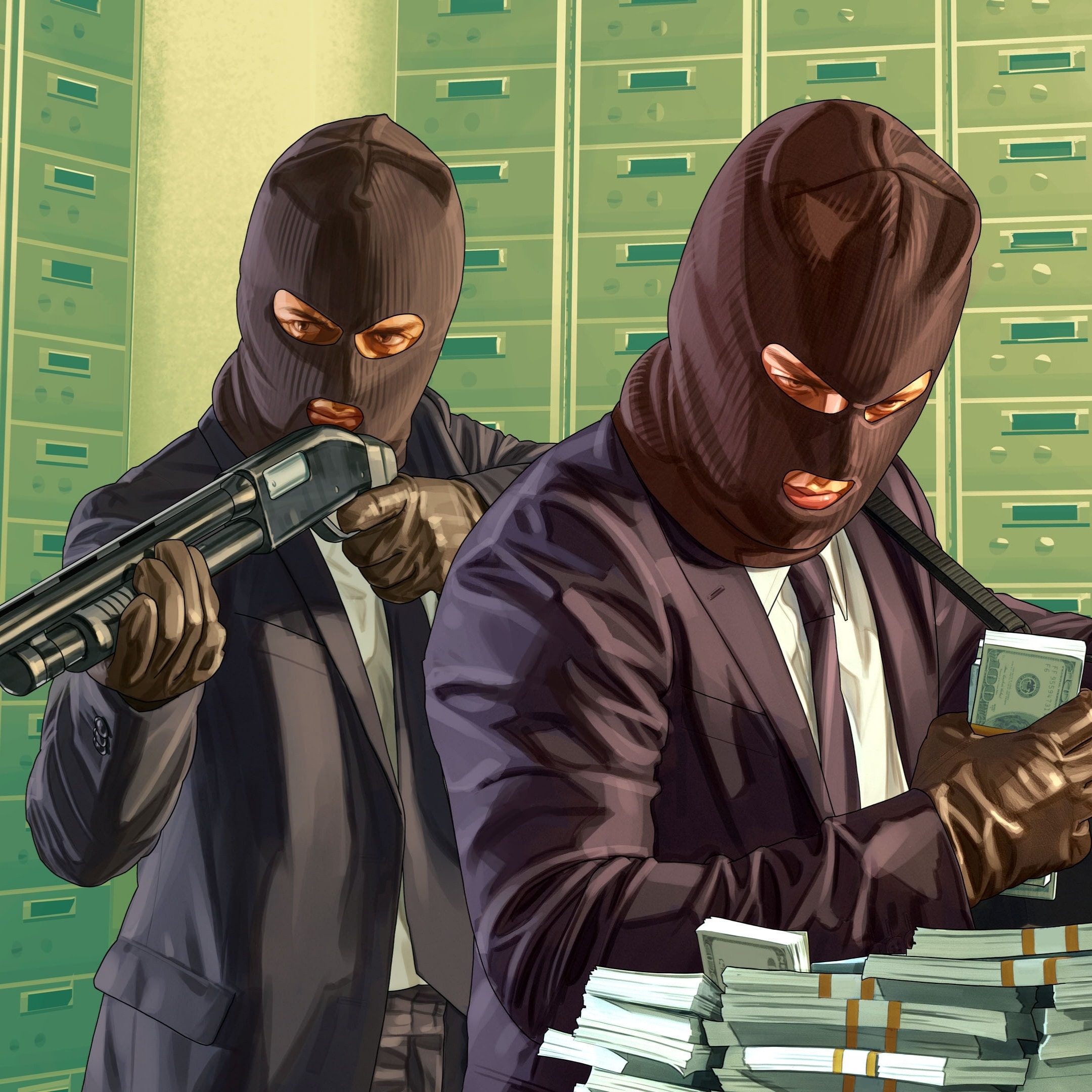 GTA Online: Heists Artwork of GTA Online: Heists Content Update.